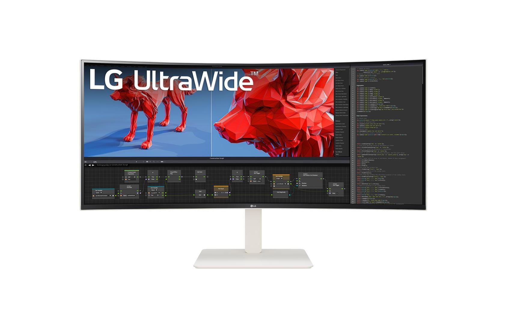 LG 38BR85QC-W – Monitor, 38", Nano-IPS, 144 Hz, 450 cd/m², KVM, USB-C, VESA 100 × 100, Weiss