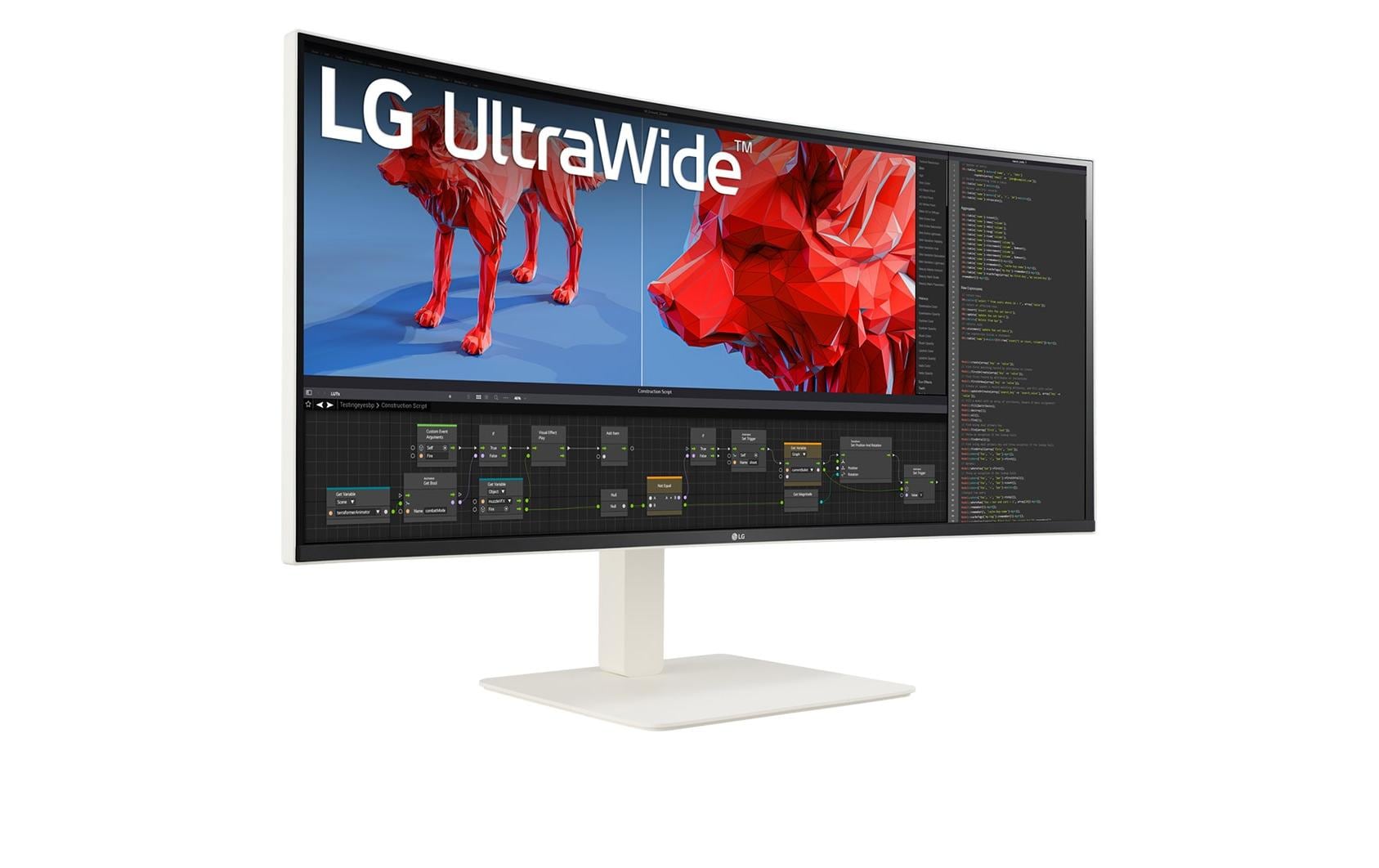 LG 38BR85QC-W – Monitor, 38", Nano-IPS, 144 Hz, 450 cd/m², KVM, USB-C, VESA 100 × 100, Weiss