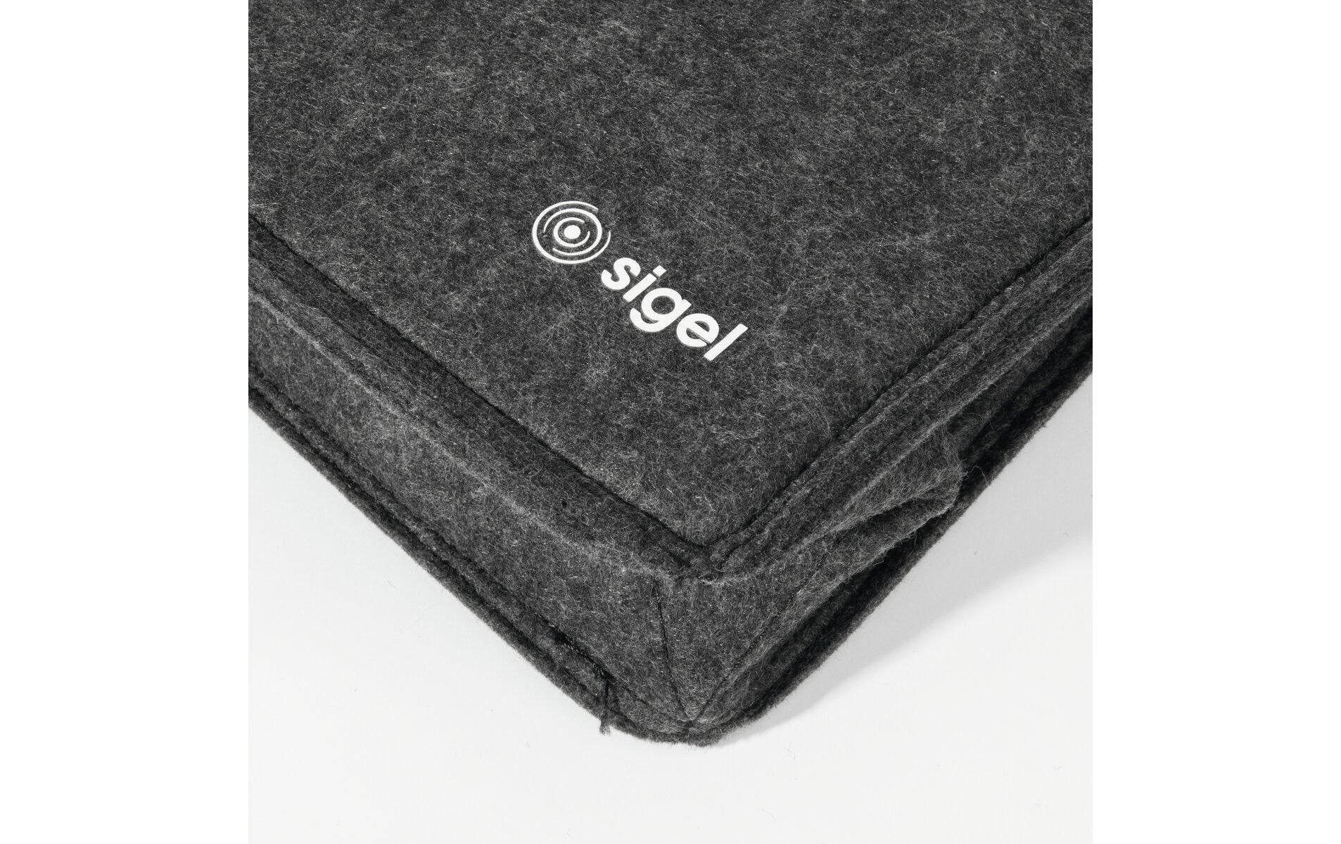 Sigel Notebook-Tasche für Notebooks bis 15,4" – PET-Filz, mit Druckknopf – Grau