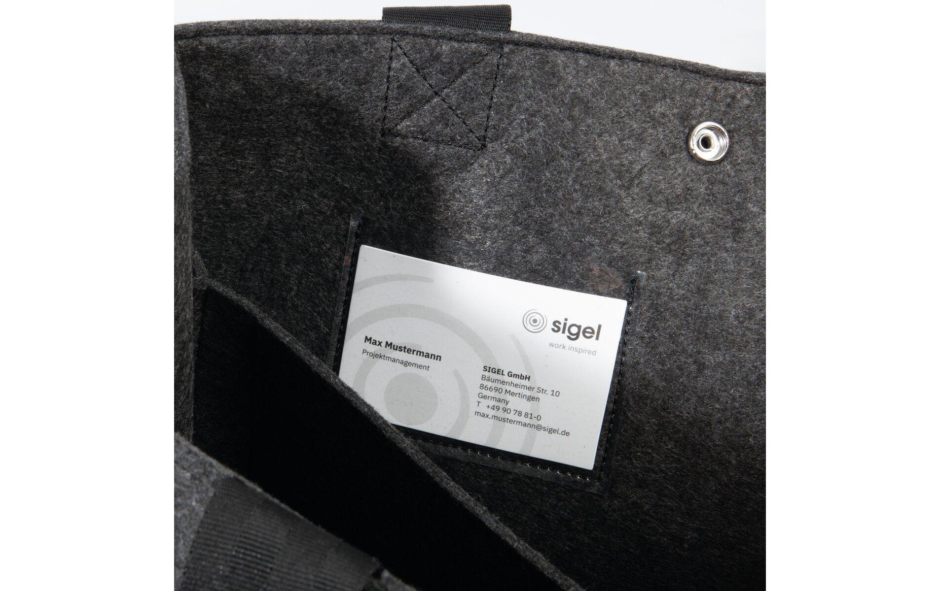 Sigel Notebook-Tasche für Notebooks bis 15,4" – PET-Filz, mit Druckknopf – Grau