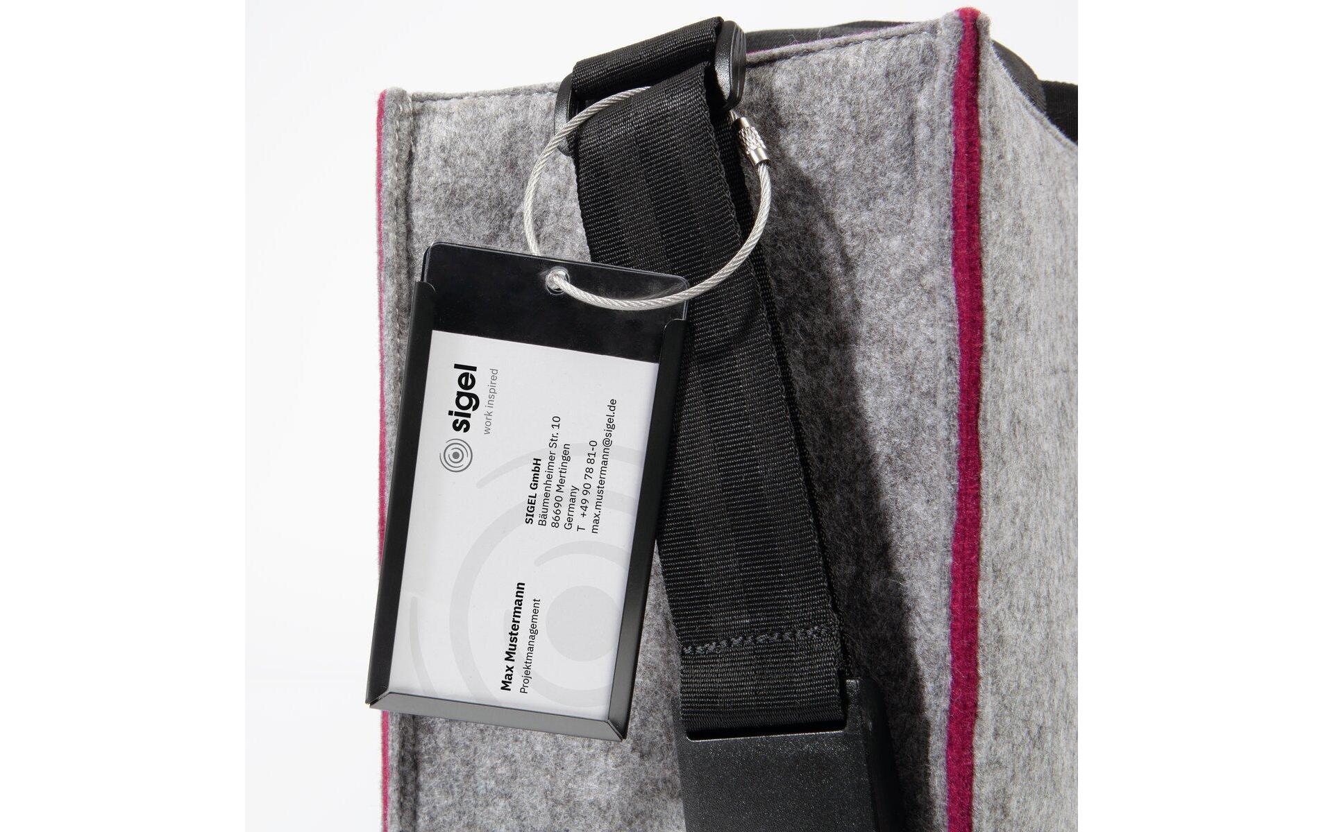 Sigel Tragetasche Desk Sharing Bag Bicolor M – 15 l, für Notebooks bis 15,4", rPET, grau/rot, 36 × 28 × 15 cm