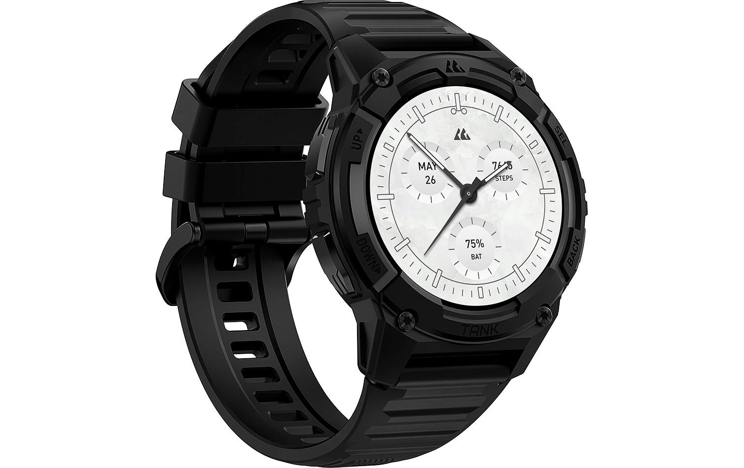 KOSPET Tank S2 – Smartwatch – 48 mm, Bluetooth, AMOLED, IP69K, Schwarz