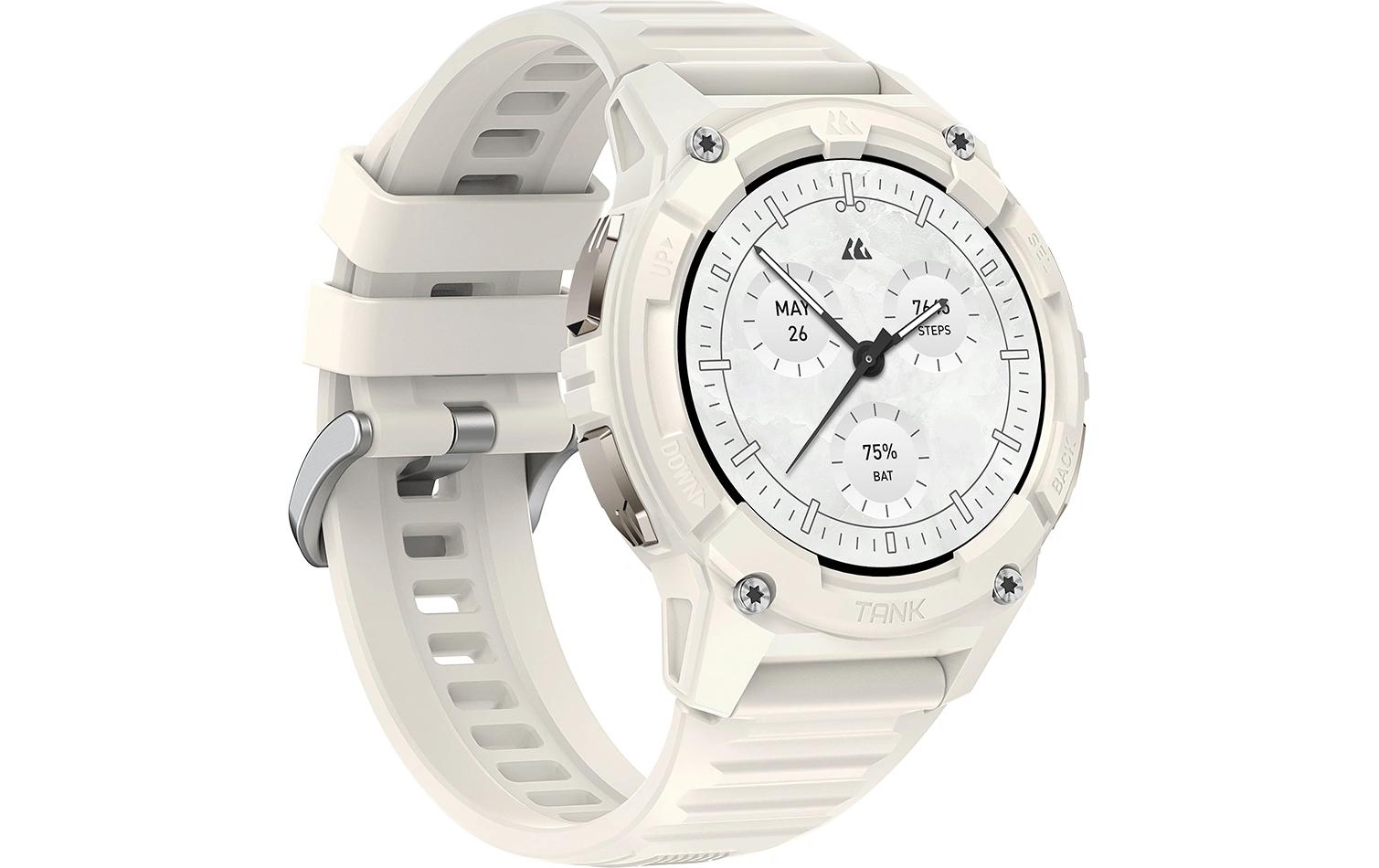 Kospet Tank S2 – Smartwatch – 48 mm, Bluetooth, AMOLED, IP69K, 5 ATM, Weiss, Silikon
