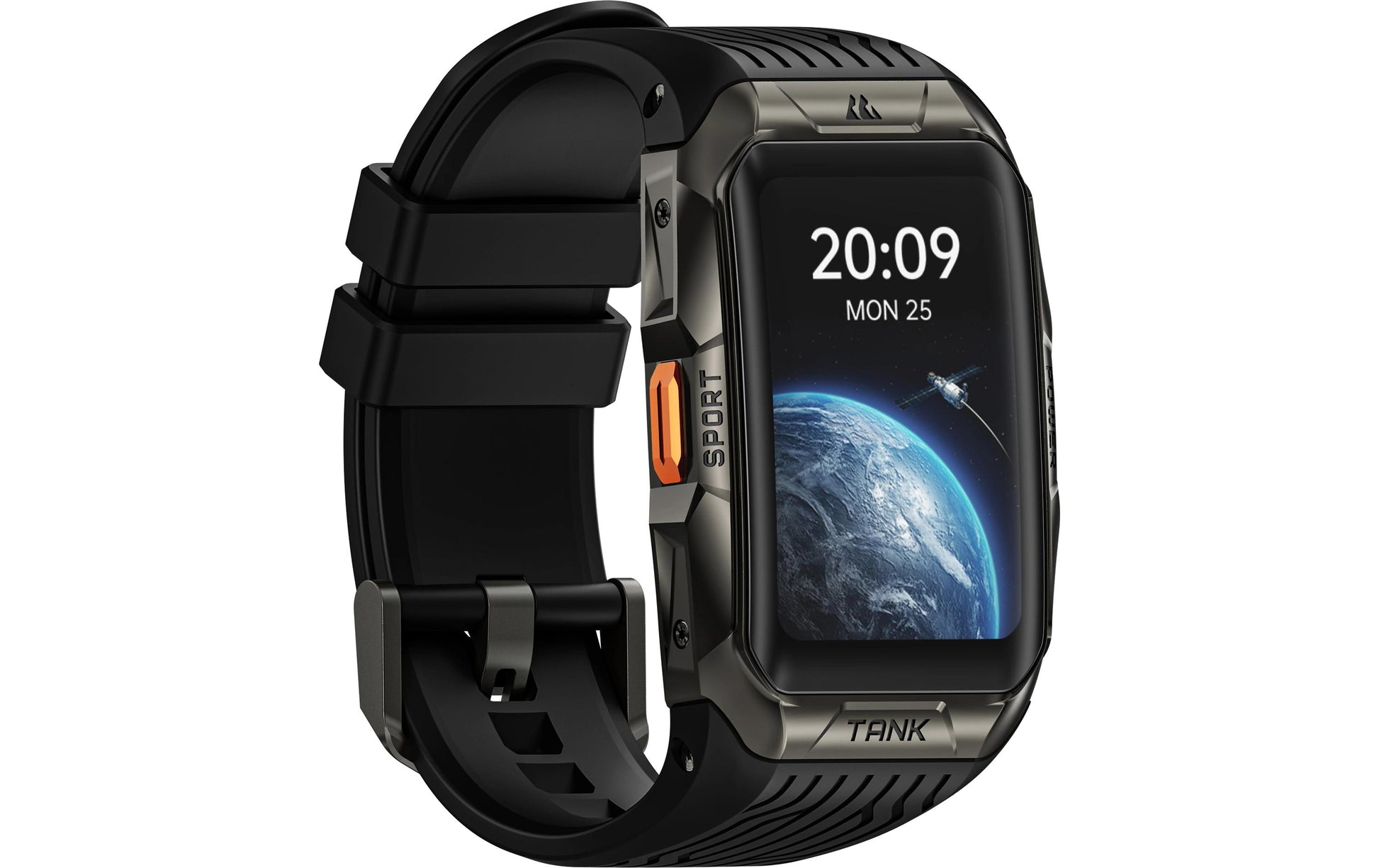 Kospet Tank X2 Ultra 34 mm GPS – Edelstahl Schwarz, Sportarmband, 50 m, für Android, iOS