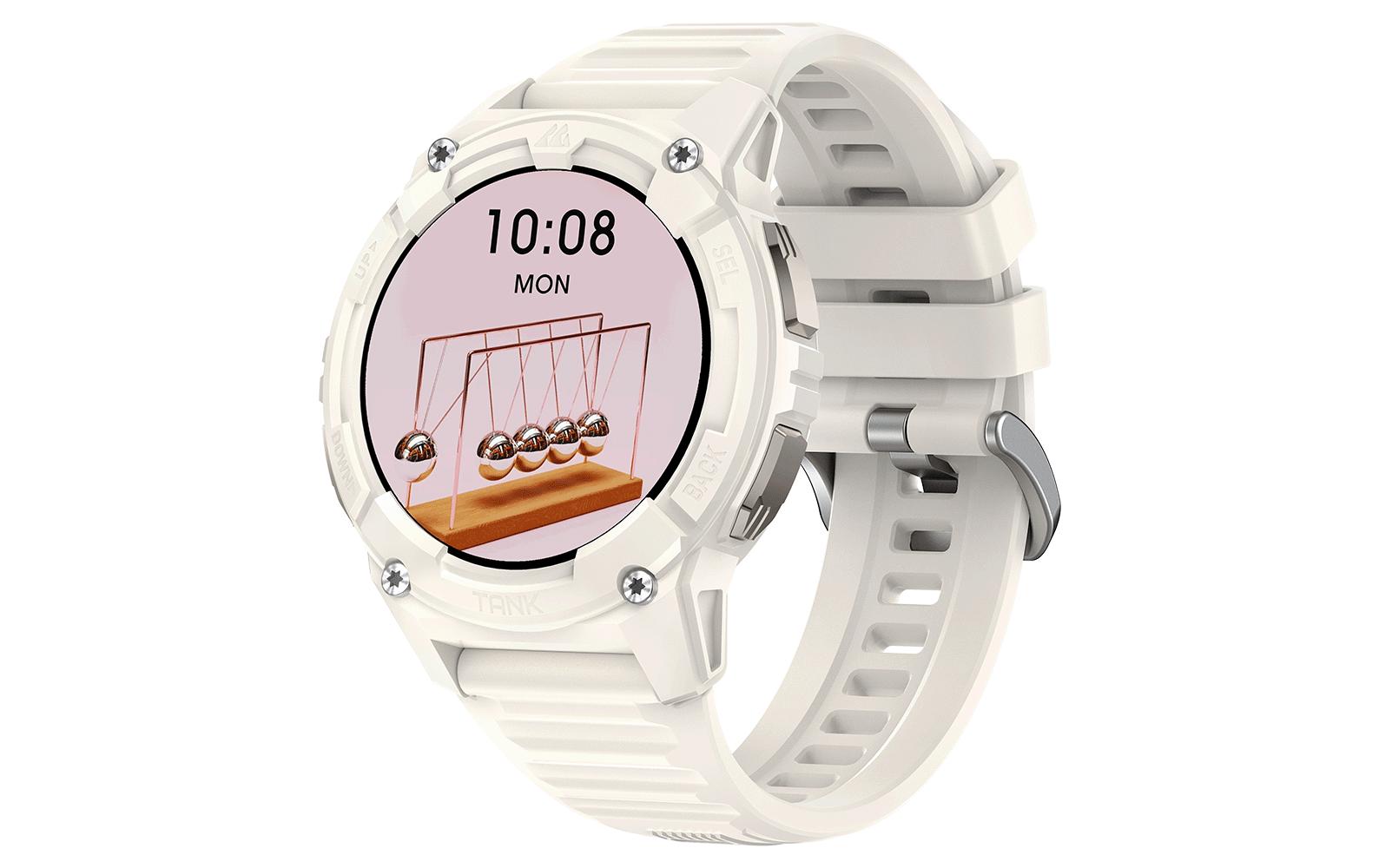 Kospet Tank S2 – Smartwatch – 48 mm, Bluetooth, AMOLED, IP69K, 5 ATM, Weiss, Silikon