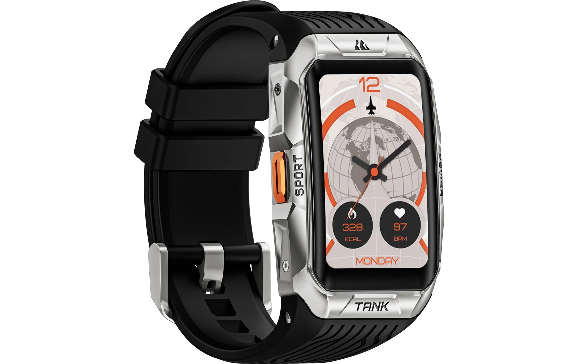 Kospet Tank X2 Ultra – Tauchcomputer-Smartwatch – 34 mm, Bluetooth, AMOLED, IP69K, Silber, Silikon