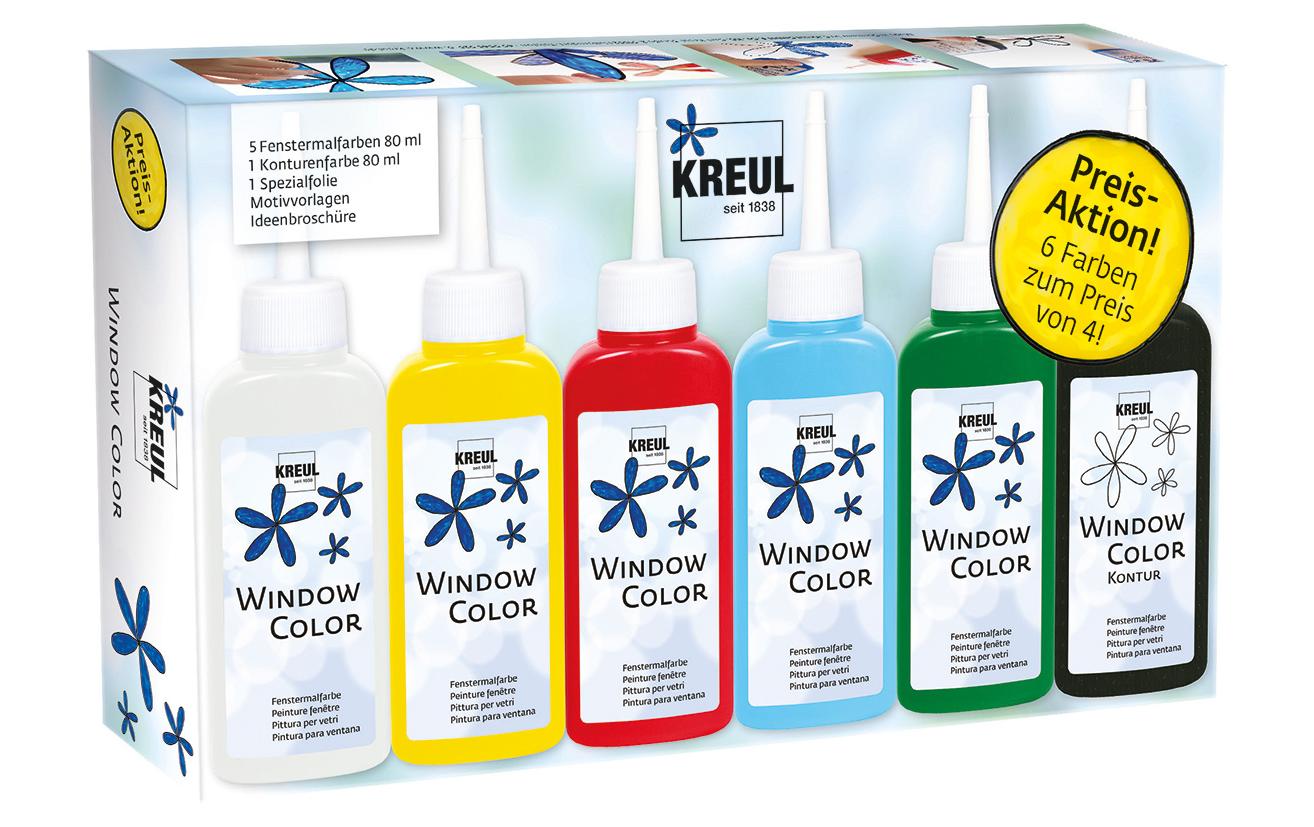 KREUL Window Color – Fenstermalfarbe Set – 5 Farben