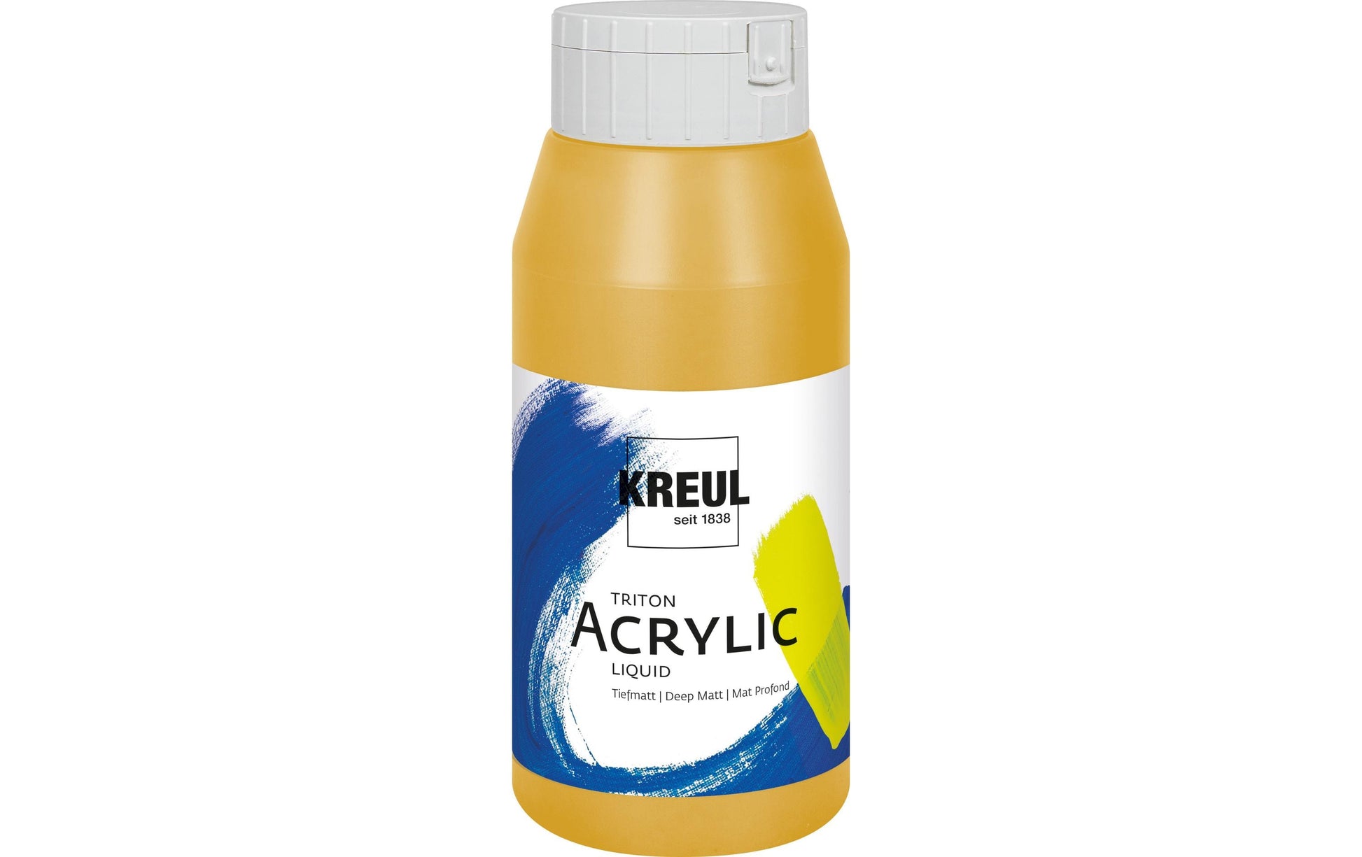 KREUL Triton Acryl Flüssig Acrylfarbe – Gold – 750 ml – für Papier, Holz, Metall