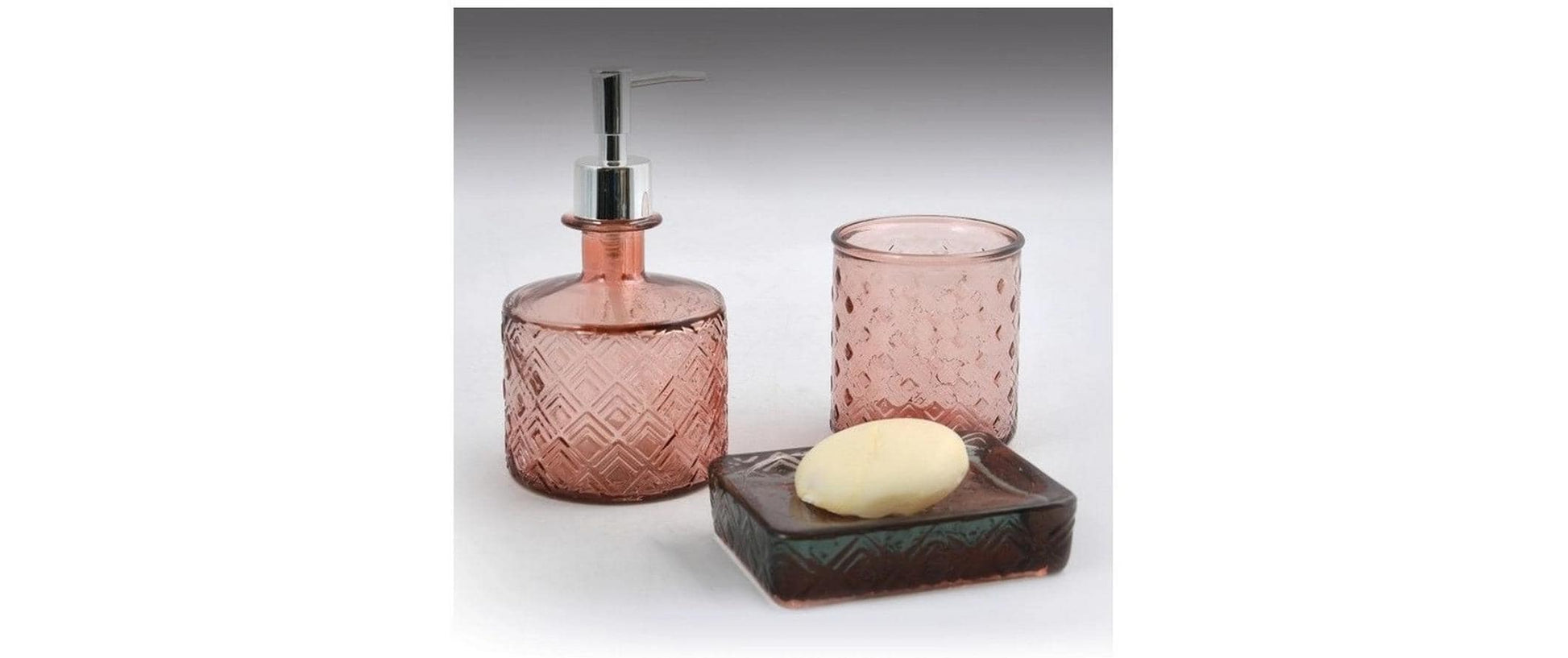 Spirella Carmina – Manueller Seifenspender, 430 ml, zum Aufstellen, Glas, Terrakotta
