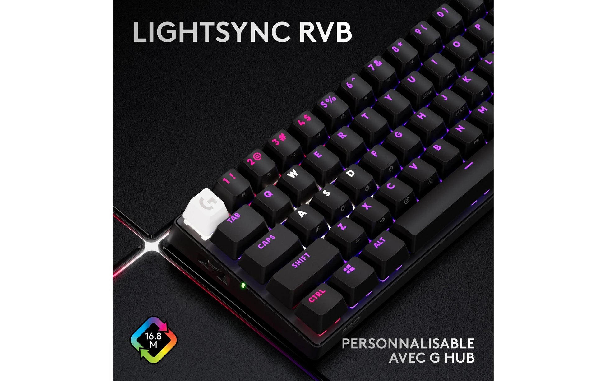 Logitech G PRO X 60 – Tastatur 60% – Mechanisch – Bluetooth & 2,4 GHz – QWERTZ (CH) – RGB – Schwarz