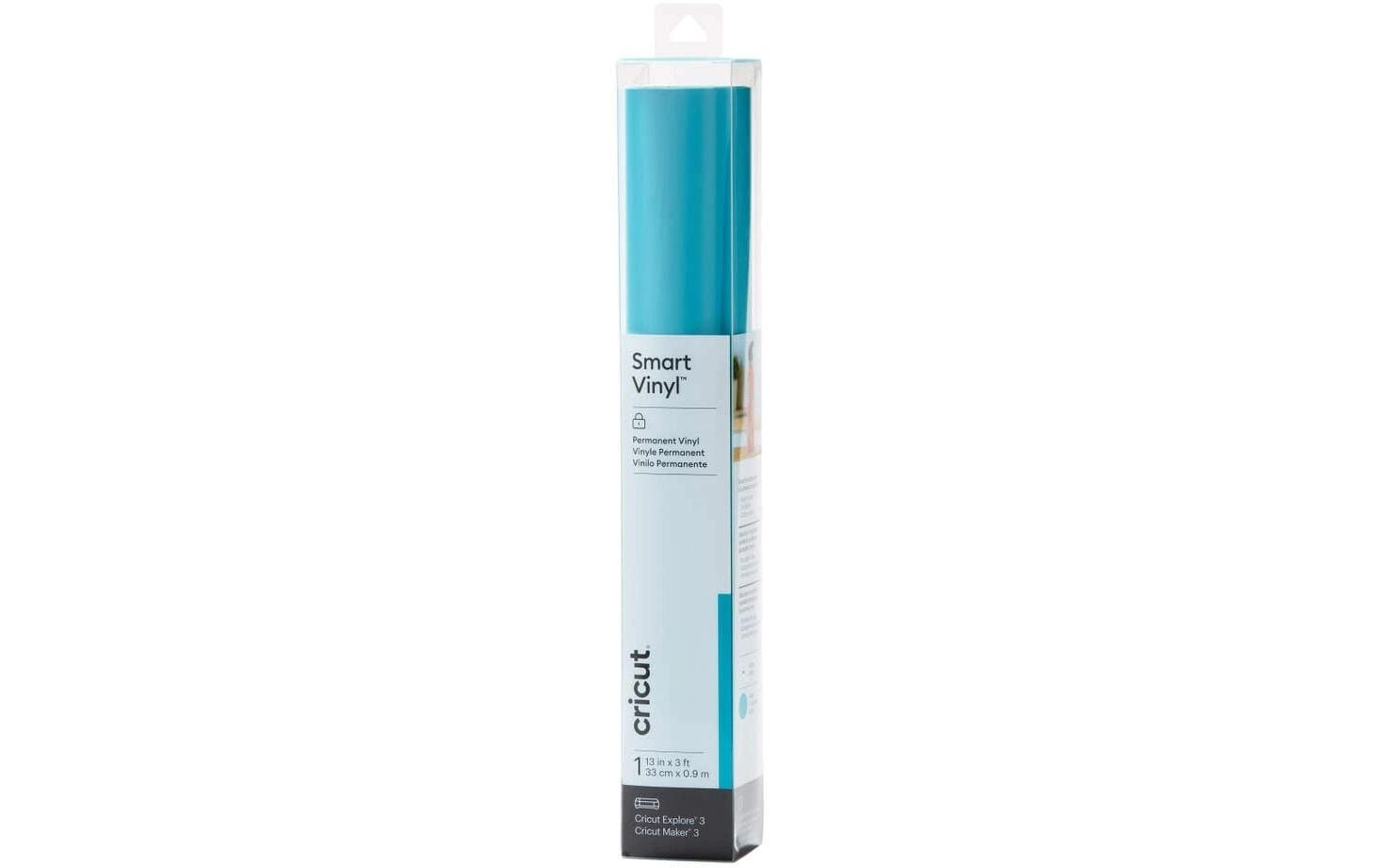 Cricut Bedruckbare Vinylfolie Smart Permanent – 33 × 91,4 cm, aqua, matt – 1 Rolle, selbstklebend