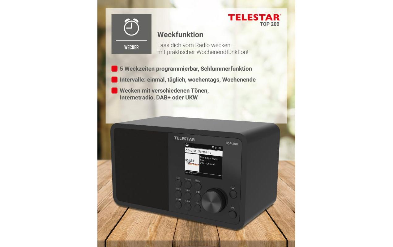 Telestar TOP 200 – DAB-/Internetradio – Tischradio – DAB+, UKW, USB, Bluetooth – Schwarz