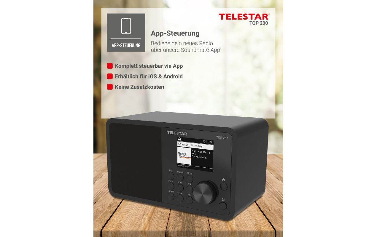 Telestar TOP 200 – DAB-/Internetradio – Tischradio – DAB+, UKW, USB, Bluetooth – Schwarz