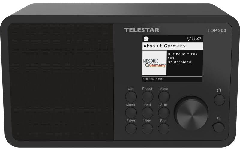 Telestar TOP 200 – DAB-/Internetradio – Tischradio – DAB+, UKW, USB, Bluetooth – Schwarz