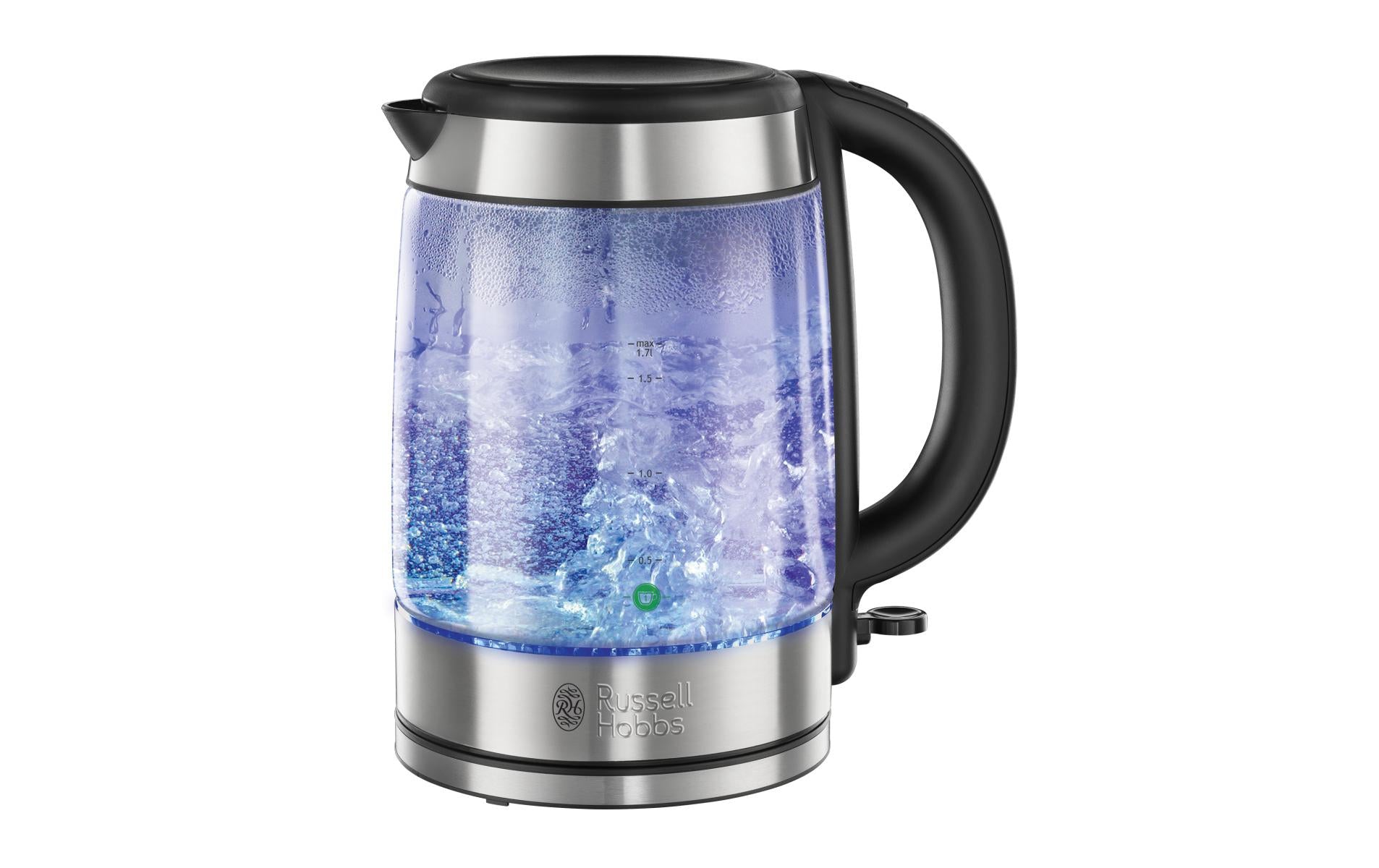 Russell Hobbs Wasserkocher – 1,7 l, Edelstahl/Glas, 21600-57