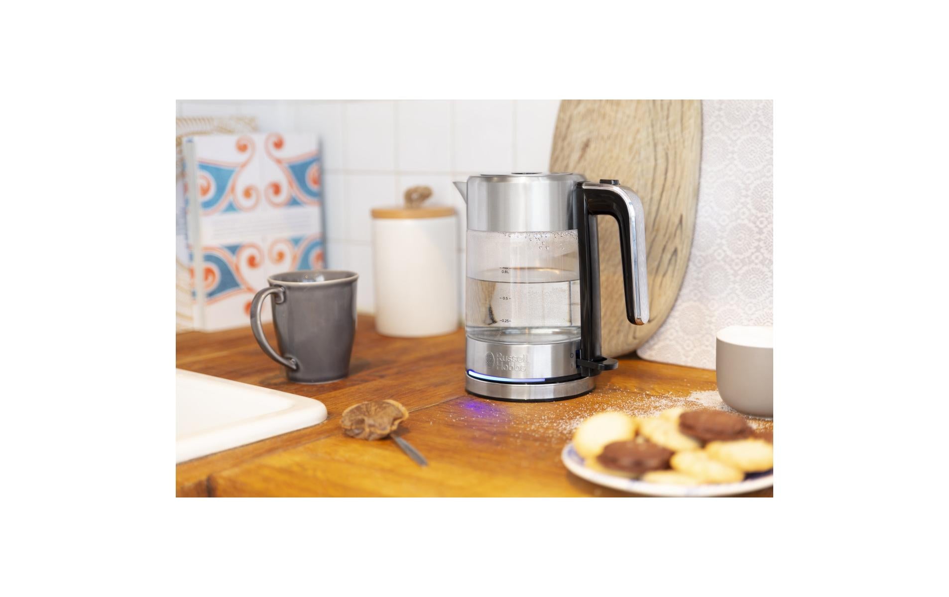 Russell Hobbs Wasserkocher – 0,8 l, Glas/Edelstahl, 24191-70