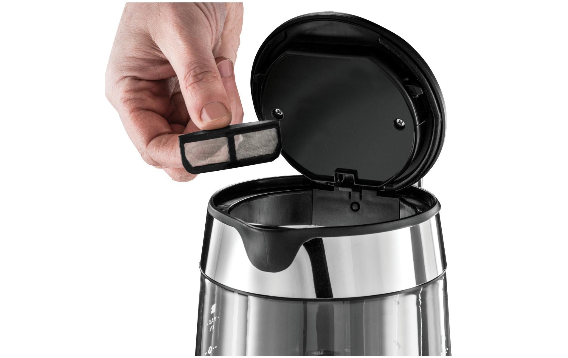 Russell Hobbs Wasserkocher – 1,7 l, Edelstahl, Schwarz