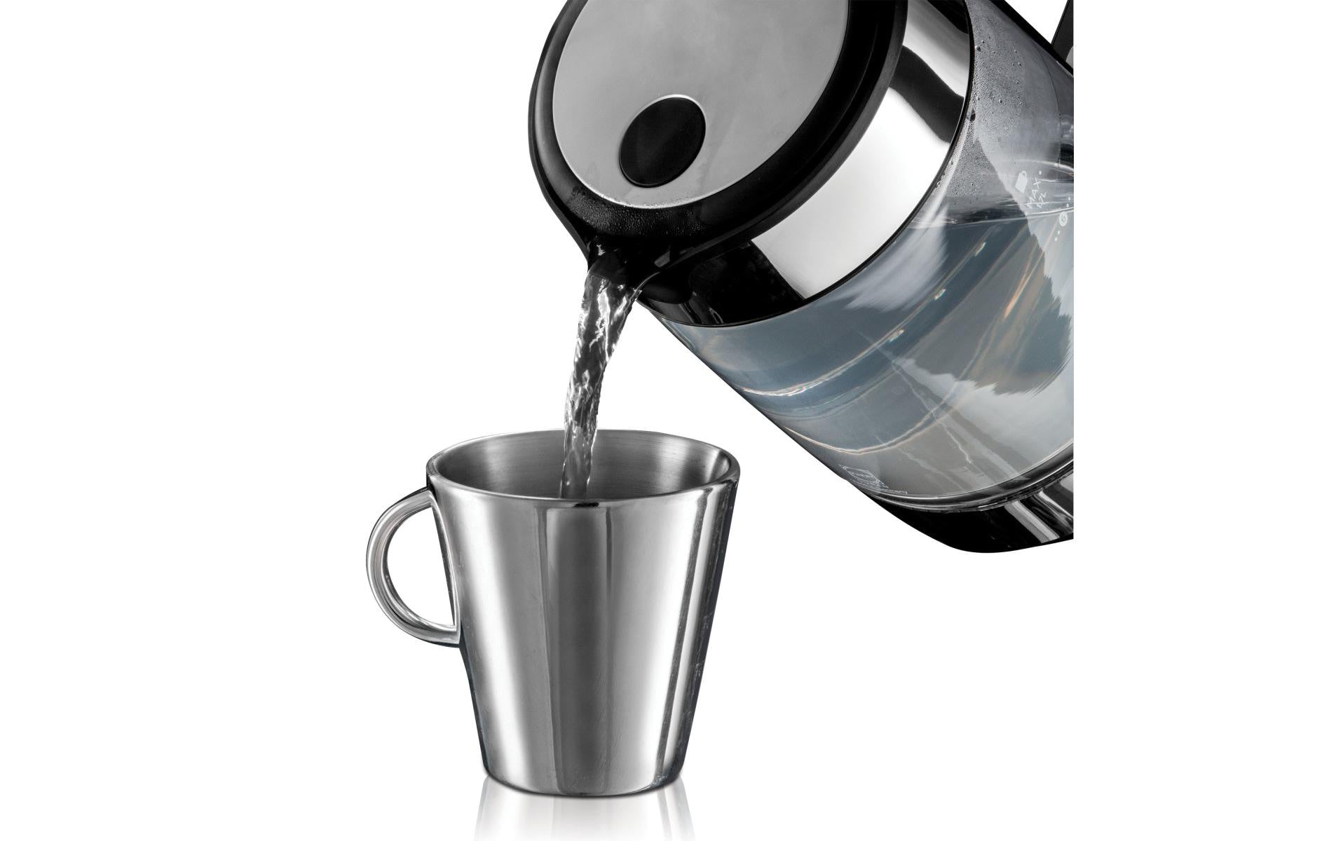 Russell Hobbs Wasserkocher – 1,7 l, Edelstahl, Schwarz