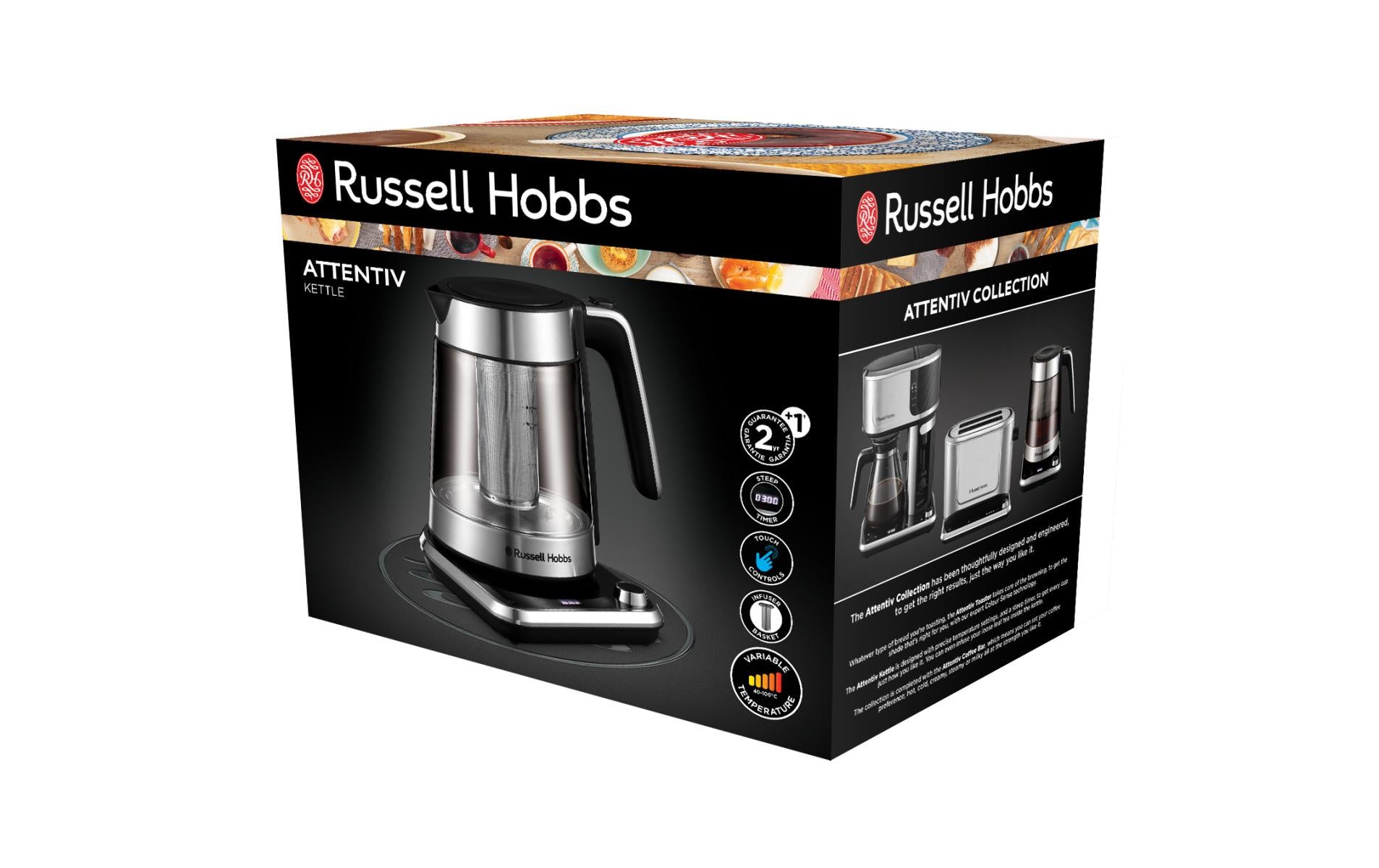 Russell Hobbs Wasserkocher – 1,7 l, mit Temperaturwahl, Glas, 26200-70
