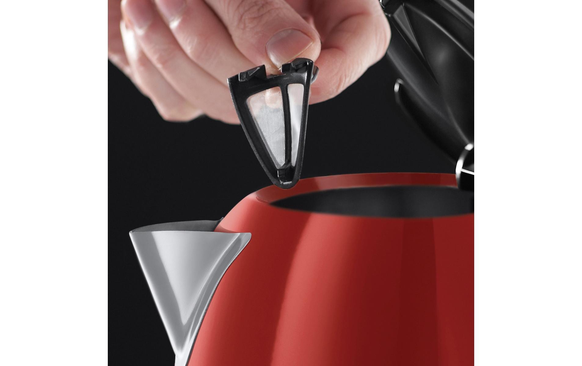 Russell Hobbs Wasserkocher – 1,7 l, Edelstahl, Rot, 20412-70