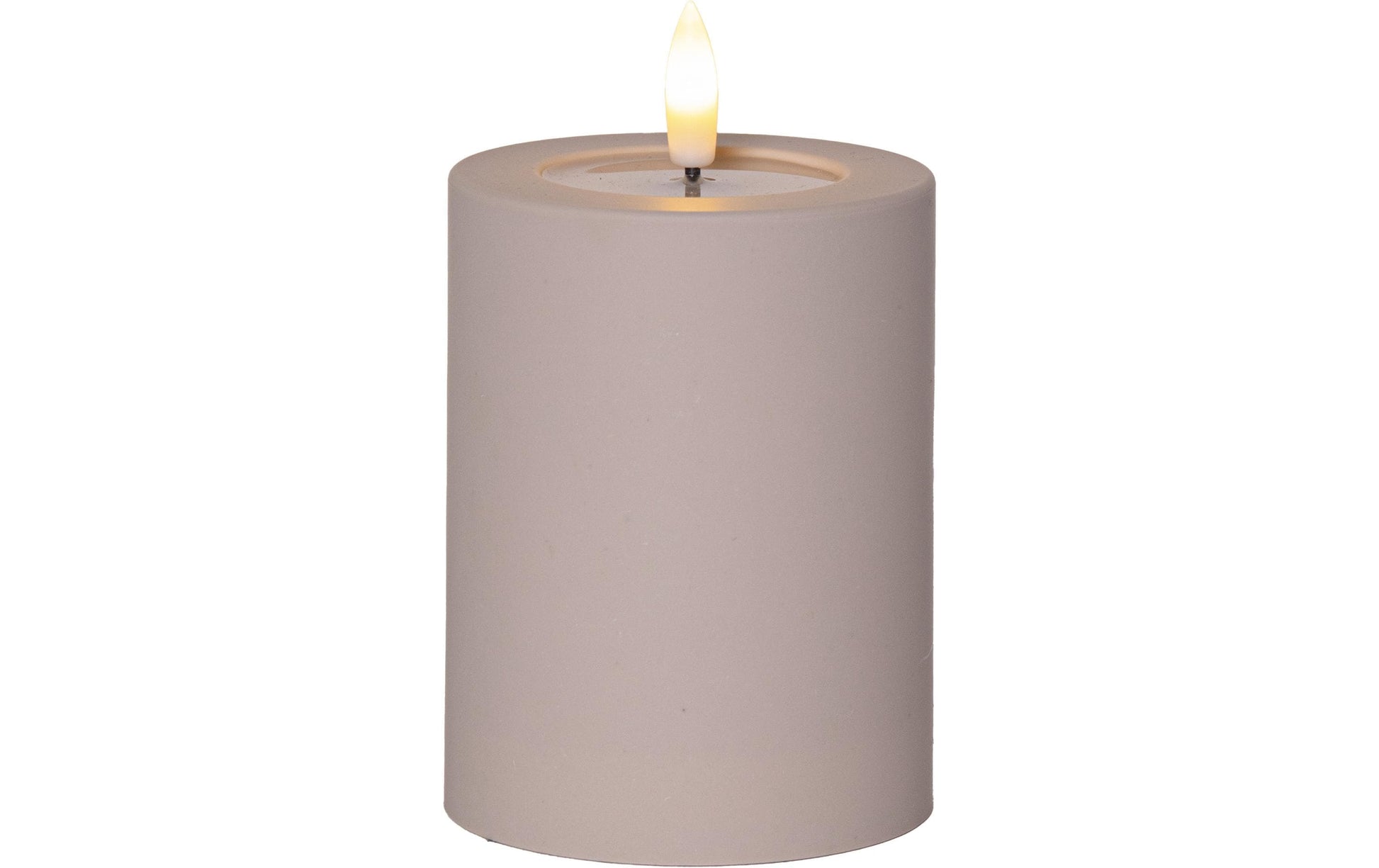 Star Trading LED-Teelicht – Ø 7,5 × 12,5 cm, 0,01 W, warmweiss, batteriebetrieben (AA), flackernd, beige