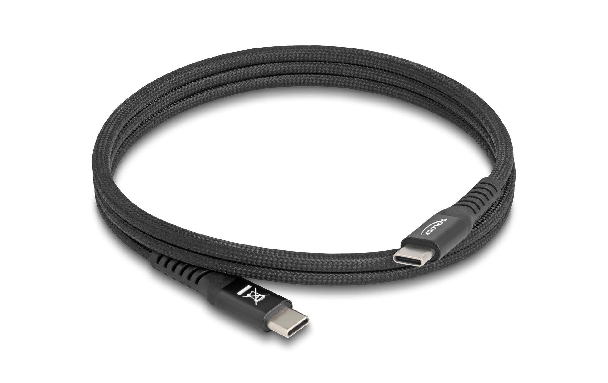 DeLOCK USB-C auf USB-C Kabel – USB 2.0 (480 Mbit/s) – 1 m – PD 60 W – Schwarz