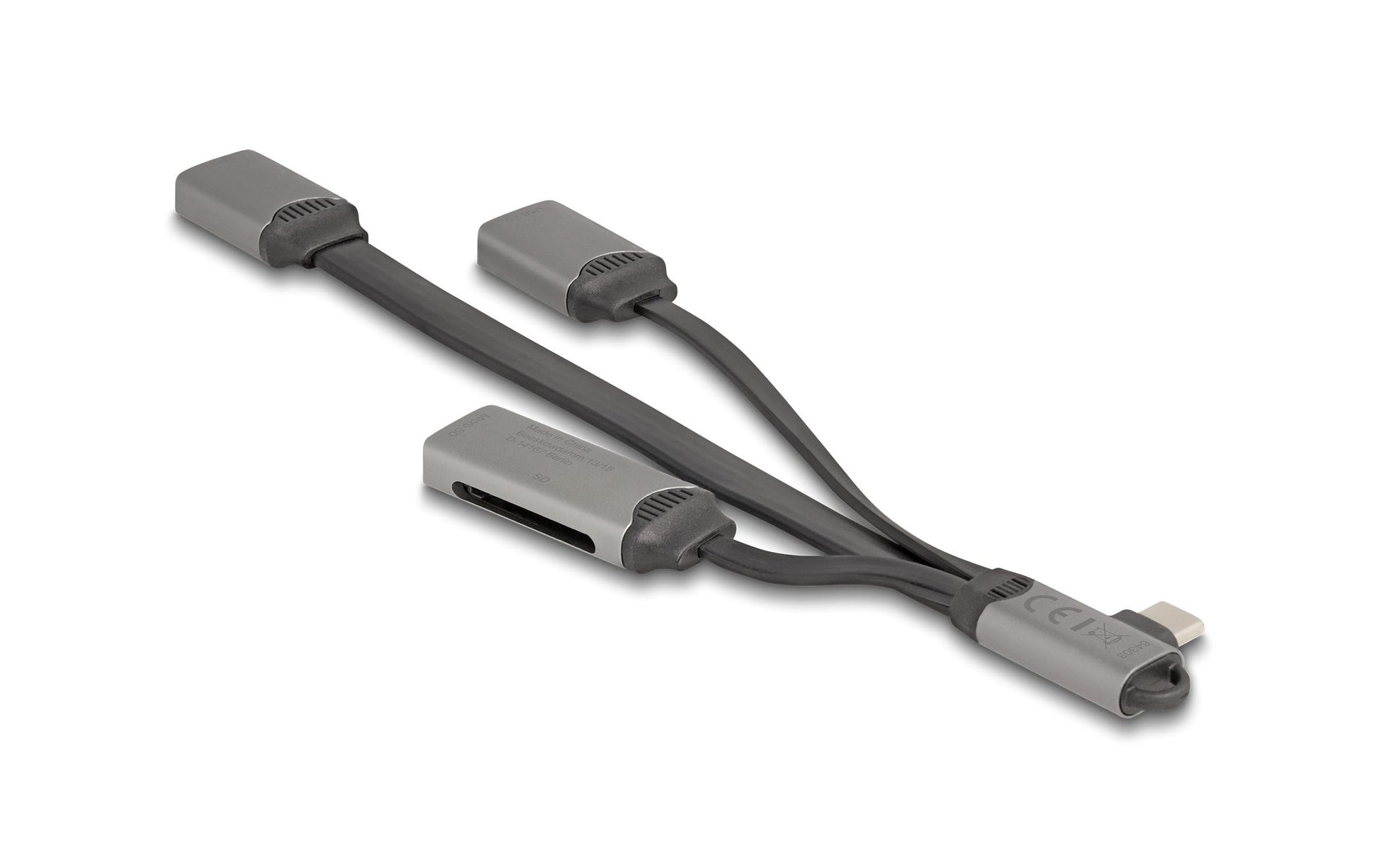 DeLOCK 64303 USB-Hub – USB-C, 2× USB-A, SD/microSD, für Windows/Mac/Linux