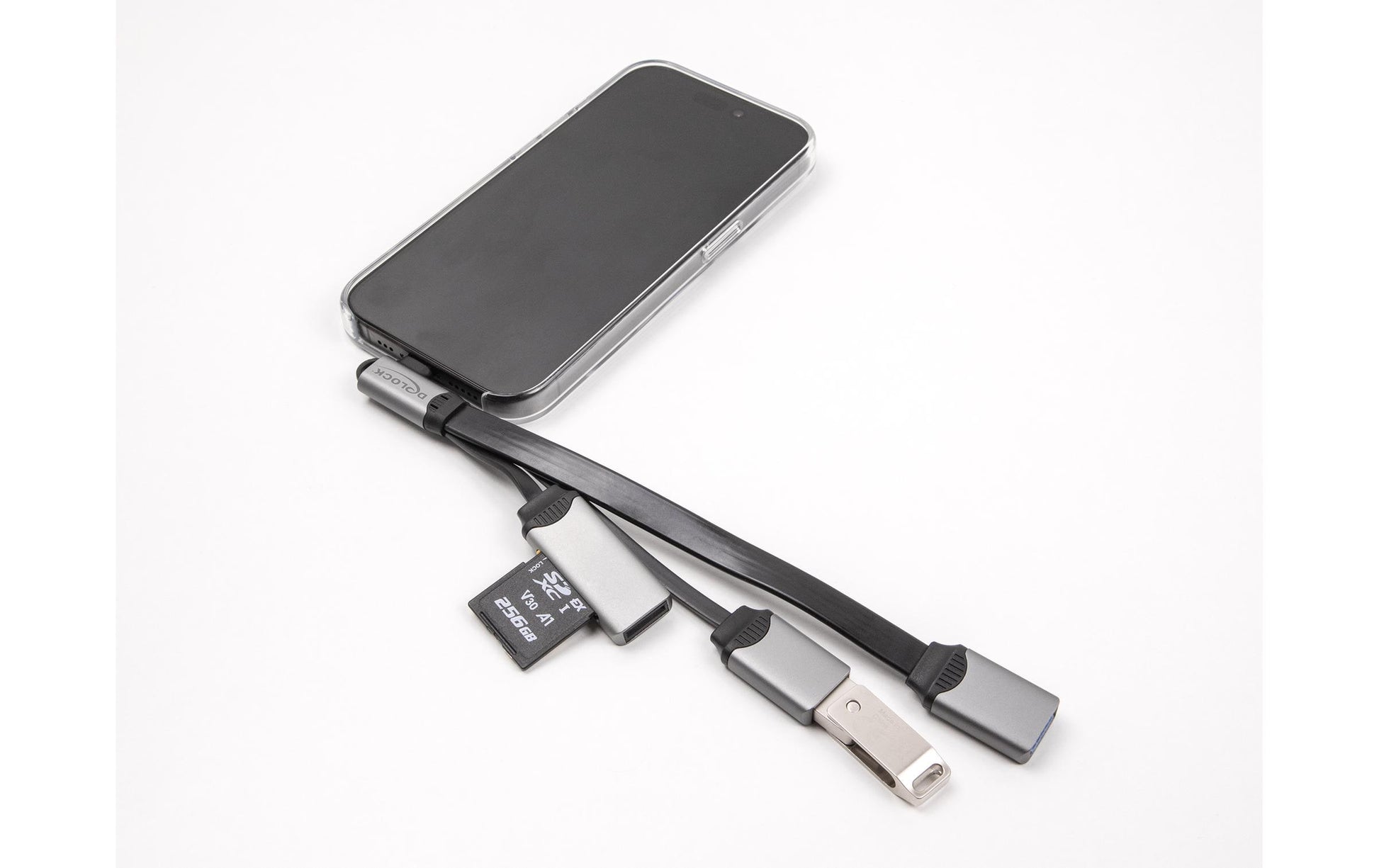 DeLOCK 64303 USB-Hub – USB-C, 2× USB-A, SD/microSD, für Windows/Mac/Linux