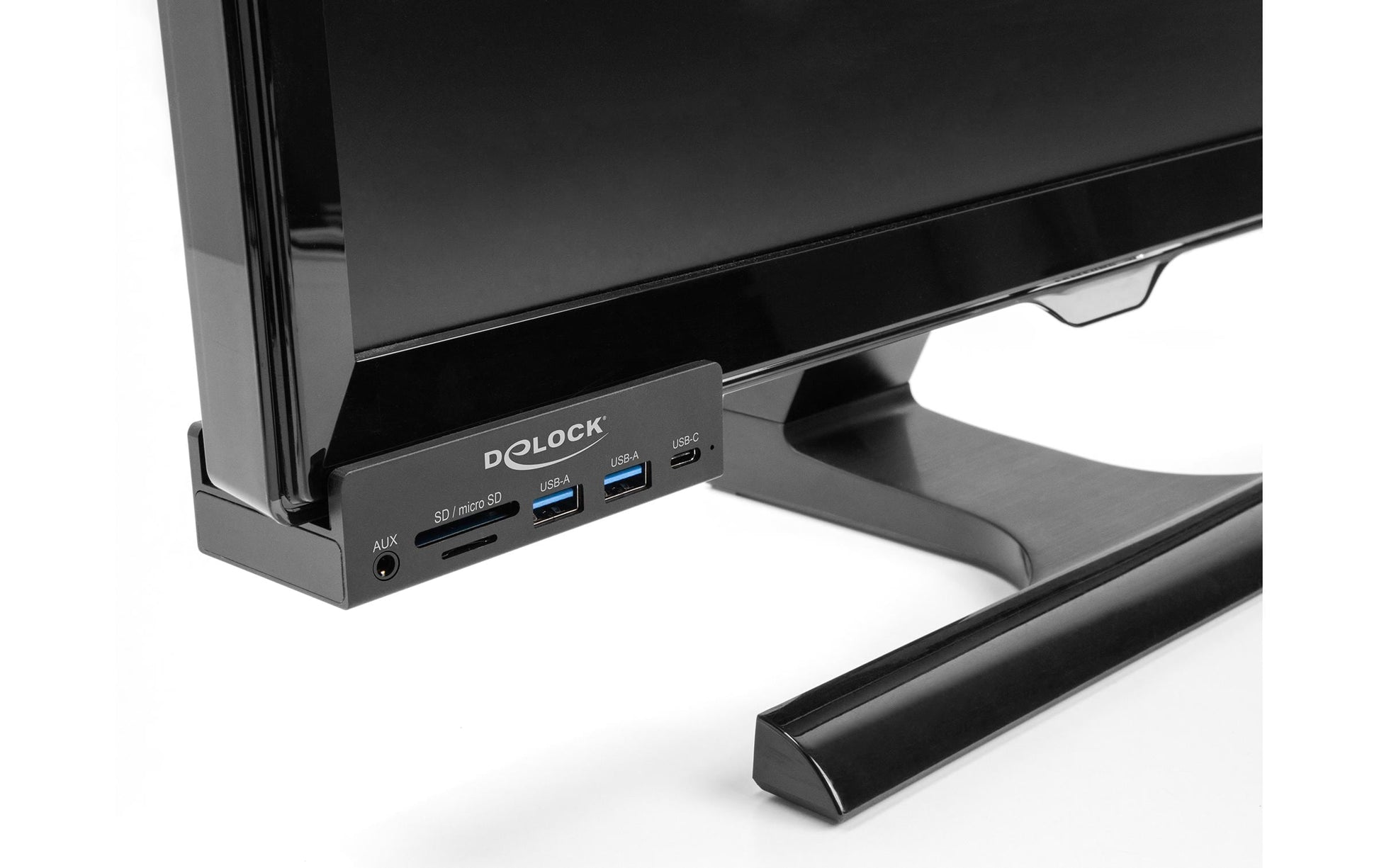 DeLOCK 64285 USB-Hub – USB-A, 2× USB-A, 1× USB-C, SD/microSD, 3,5 mm Audio, für Windows/Mac/Linux