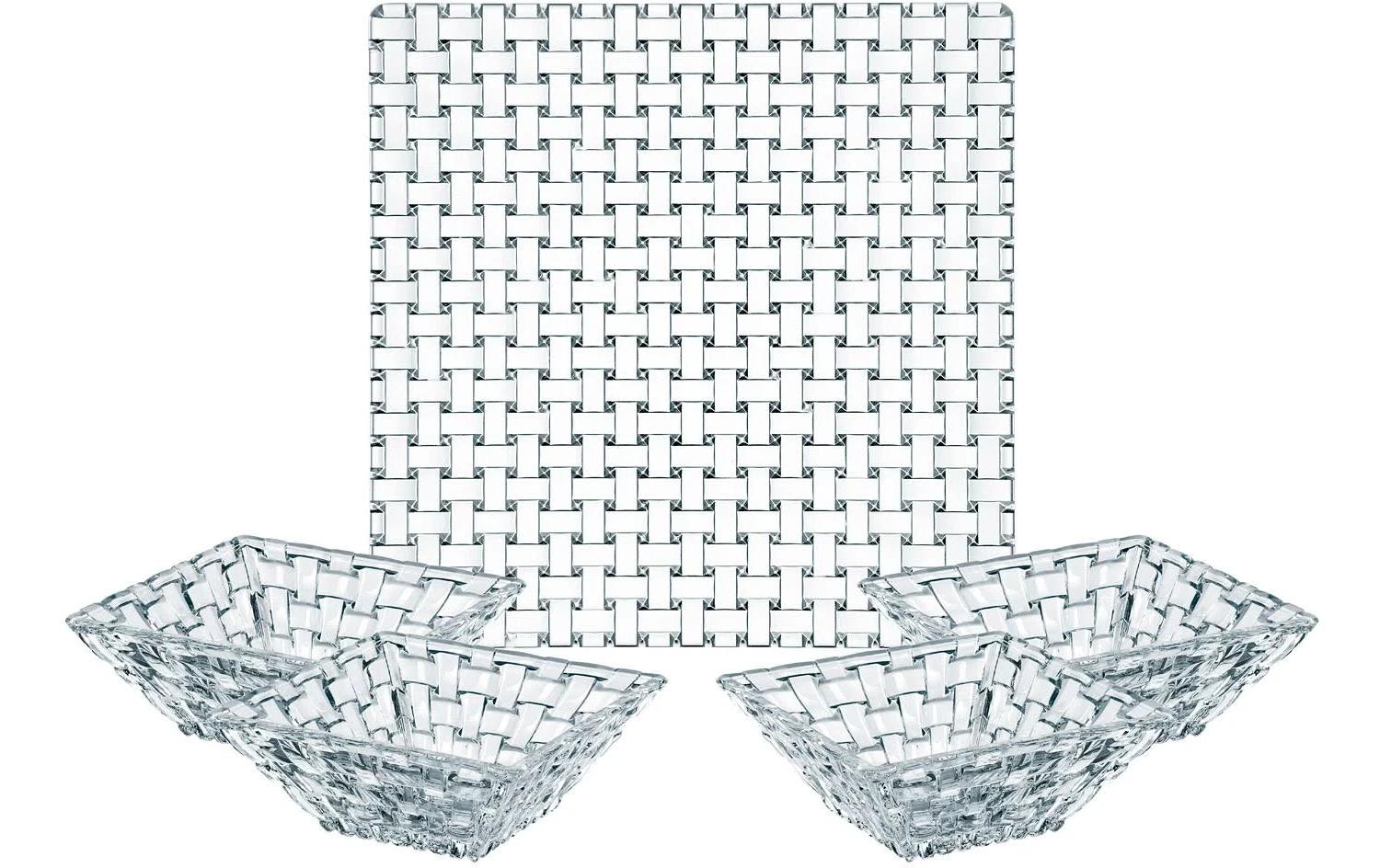 Nachtmann Schale Bossa Nova – 5-teiliges Set, 28,6 × 28,6 × 9,1 cm, Kristallglas, Transparent, spülmaschinenfest