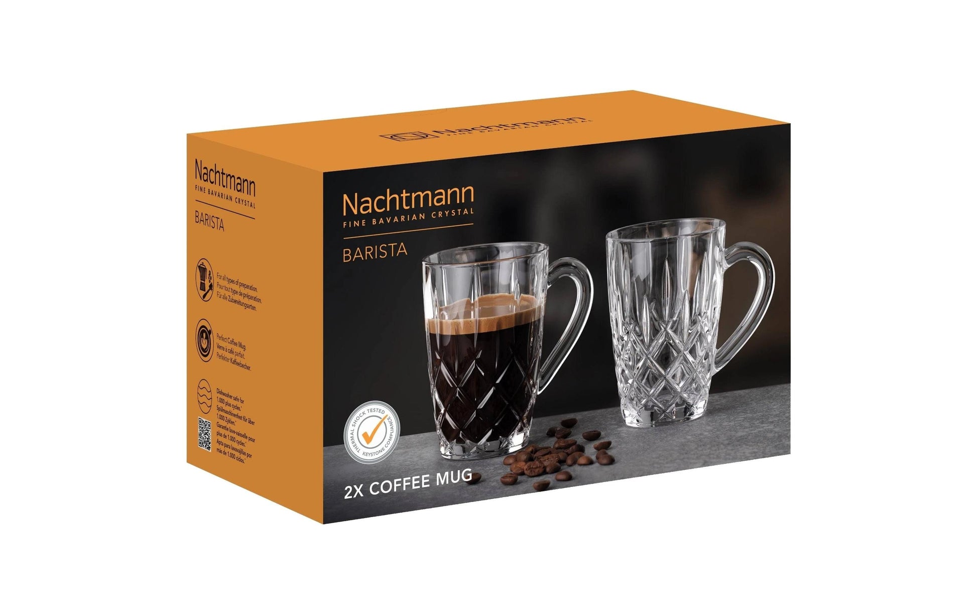 Nachtmann Kaffeetasse – 2er Set, 347 ml, Ø 11,9 cm, H 11,5 cm, Glas, Transparent, spülmaschinenfest