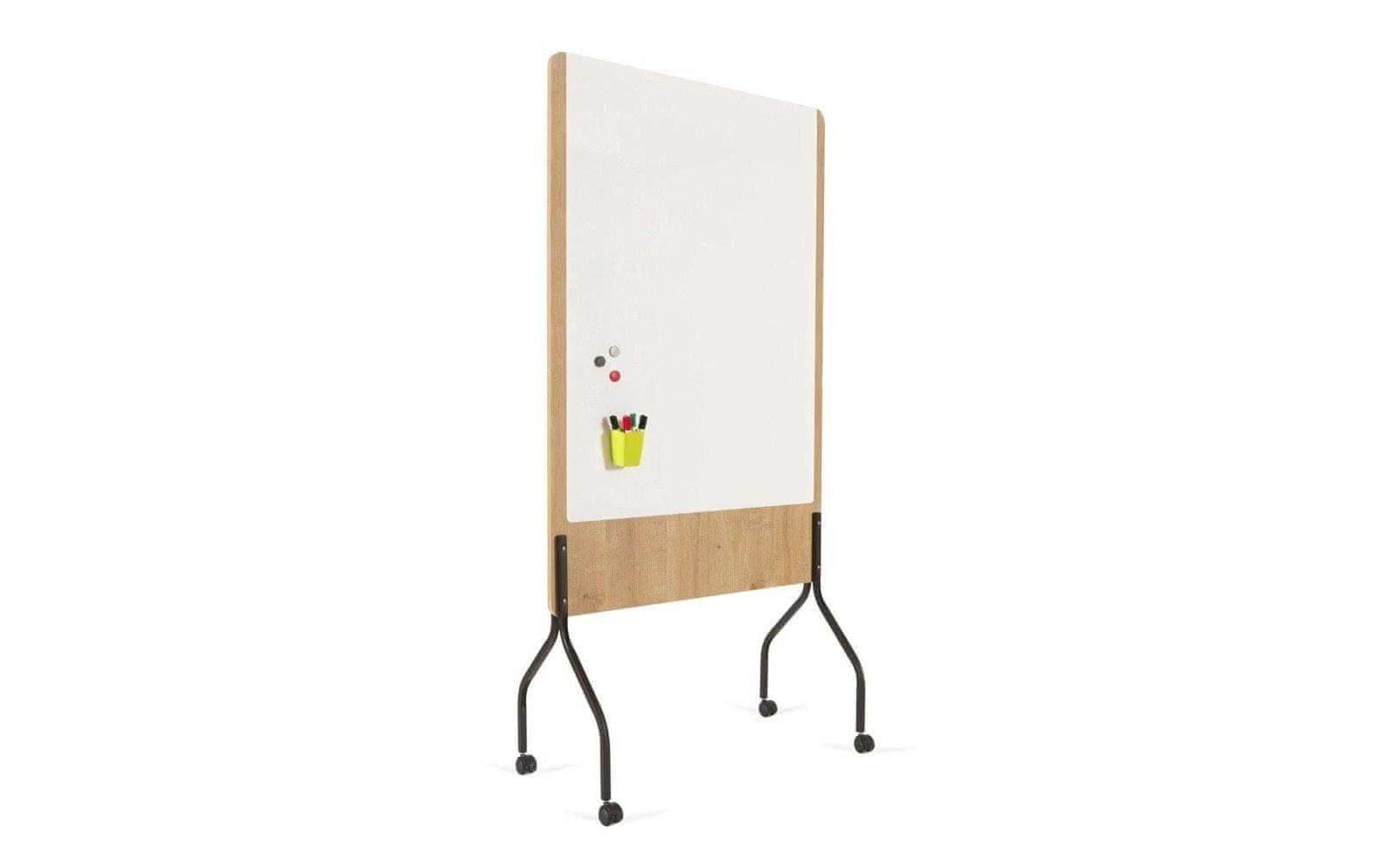 Rocada Whiteboard – 100 × 150 cm, Melamin, magnetisch, Stahlrahmen, mobil, beidseitig
