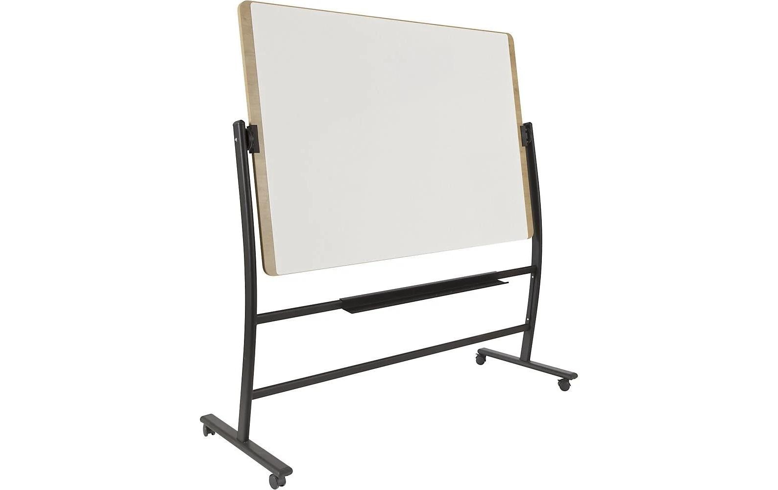 Rocada Whiteboard – 150 × 100 cm, lackierter Stahl, magnetisch, Melaminrahmen, mobil, drehbar