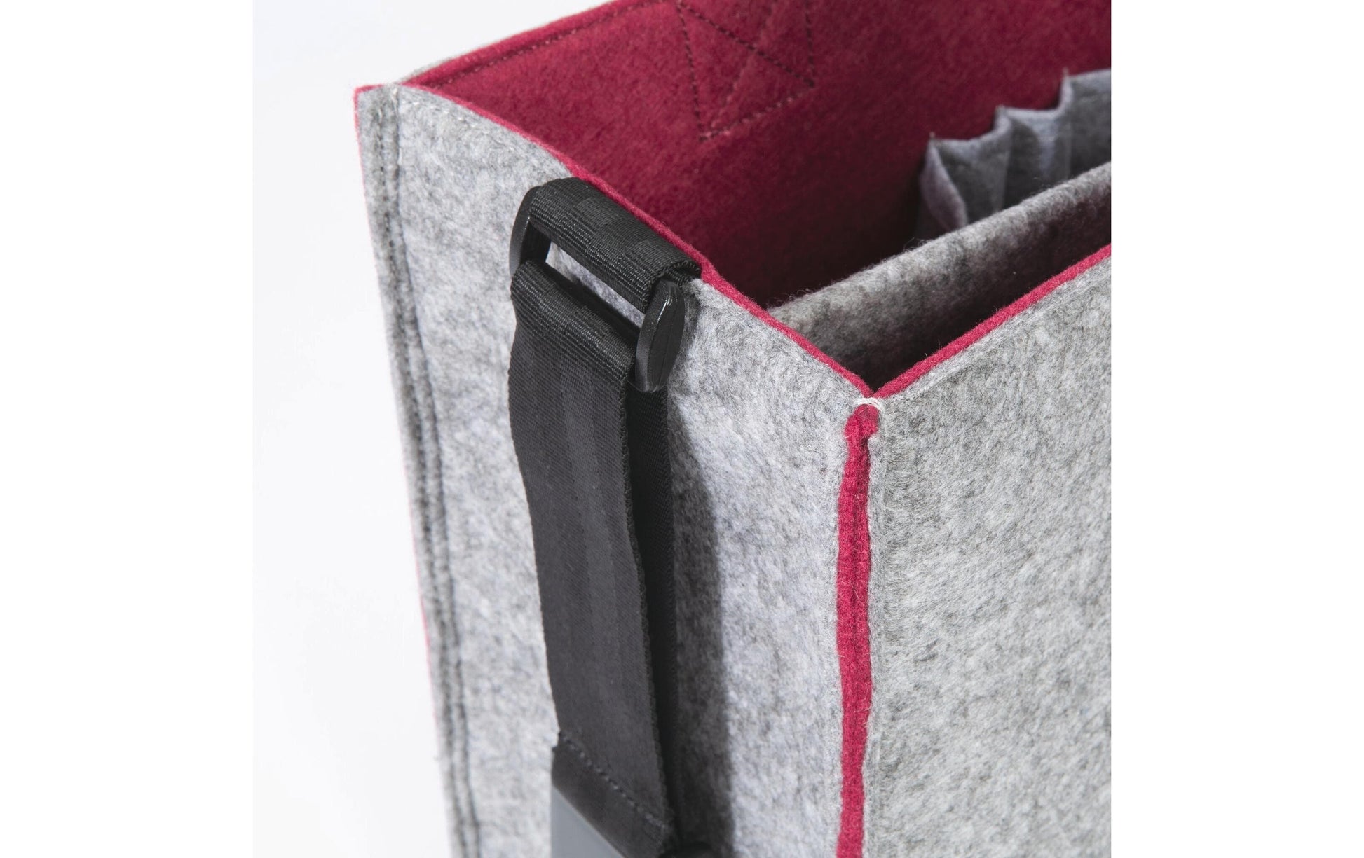 Sigel Tragetasche Desk Sharing Bag Bicolor M – 15 l, für Notebooks bis 15,4", rPET, grau/rot, 36 × 28 × 15 cm