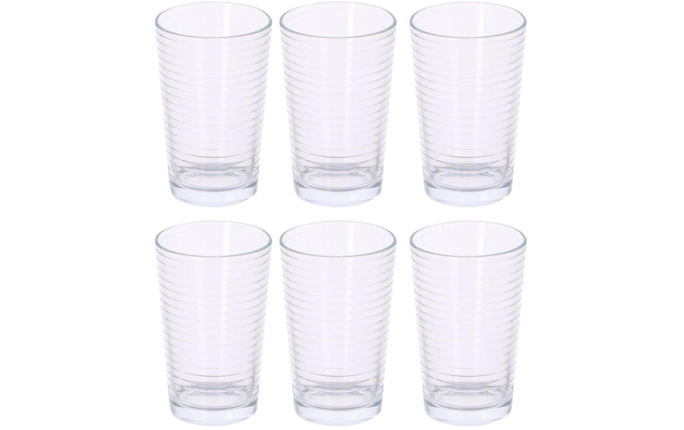 Alpina Trinkglas – 6er Set, 220 ml, Ø 5,0 cm, H 10,8 cm, Glas, Transparent, spülmaschinenfest