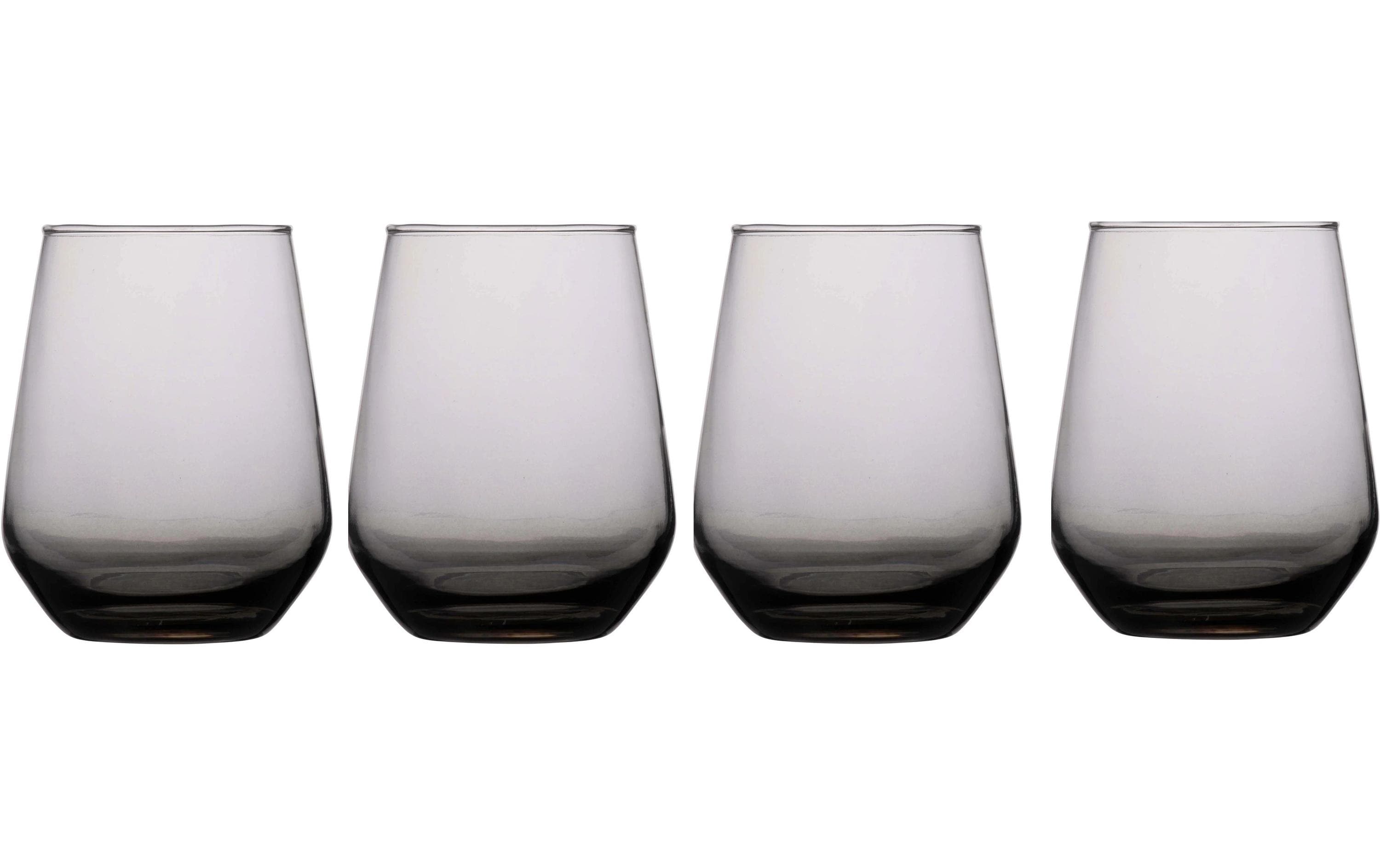Alpina Trinkglas – 4er Set, 450 ml, Ø 8,5 cm, H 11,3 cm, Glas, Grau, spülmaschinenfest