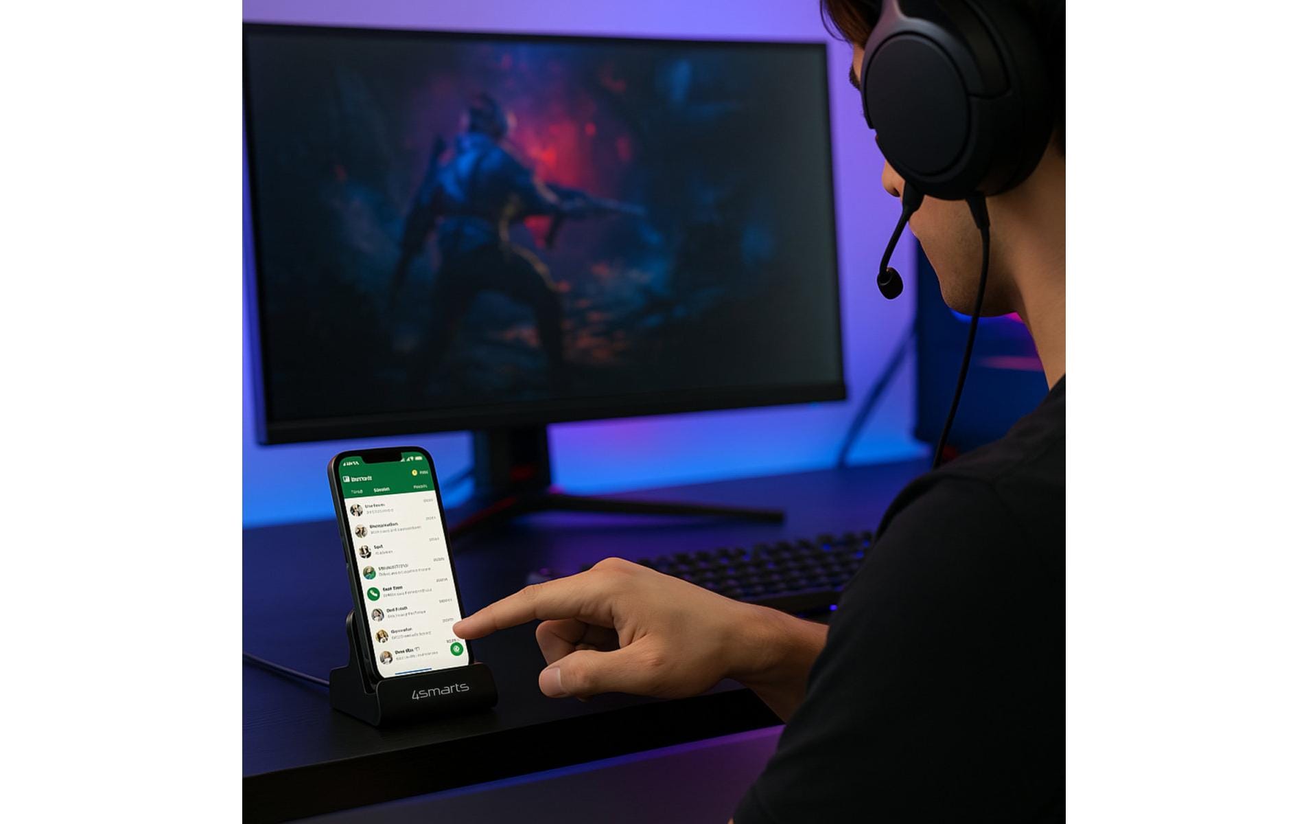 4smarts VoltDock Smartphone-Dock – USB-C – PD 60 W – für Smartphones (Universal) – Schwarz