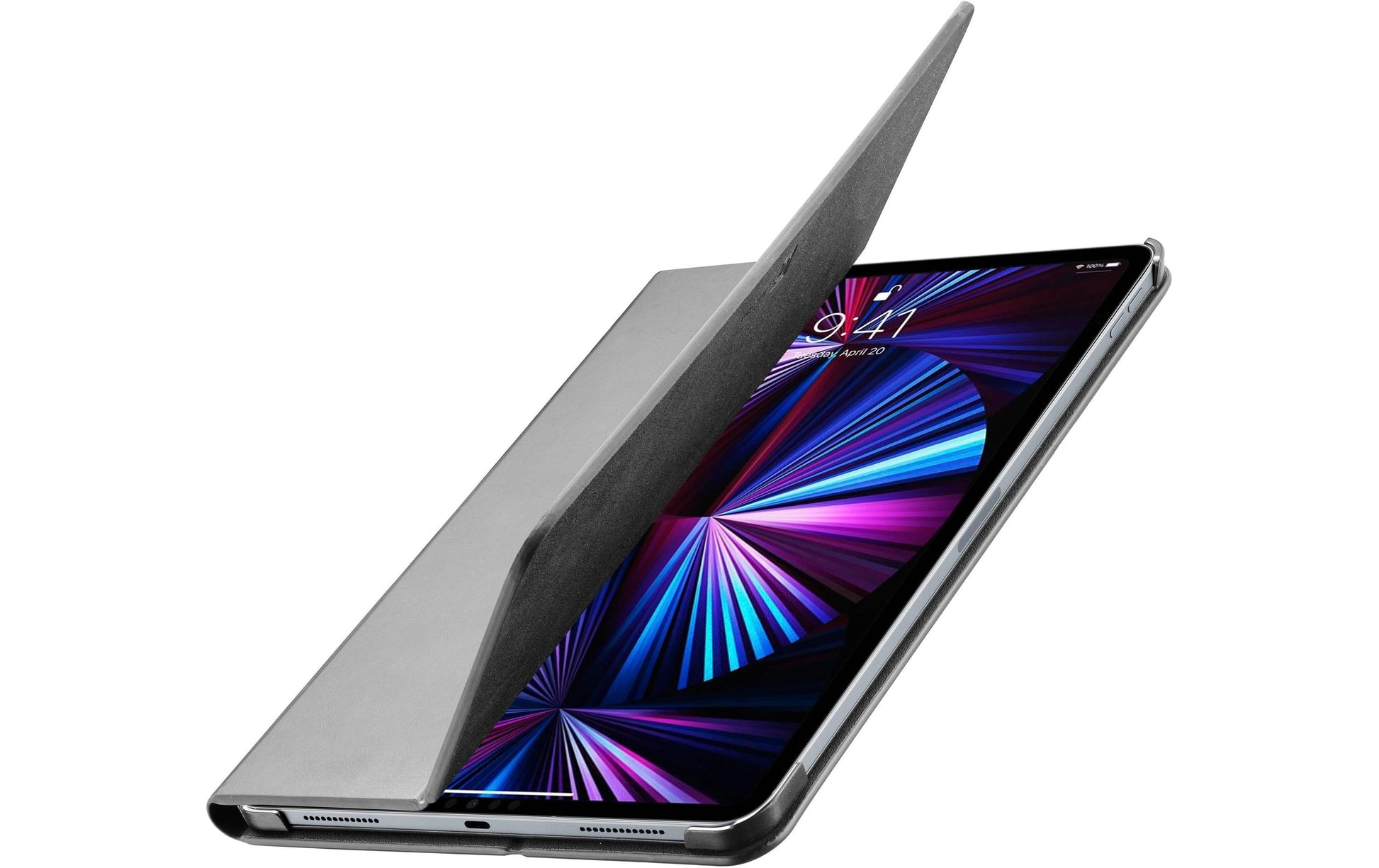 Cellularline Notebook-Schutzhülle – für iPad Pro 12,9" (2021/2022), Stossschutz, Kunstleder, Schwarz