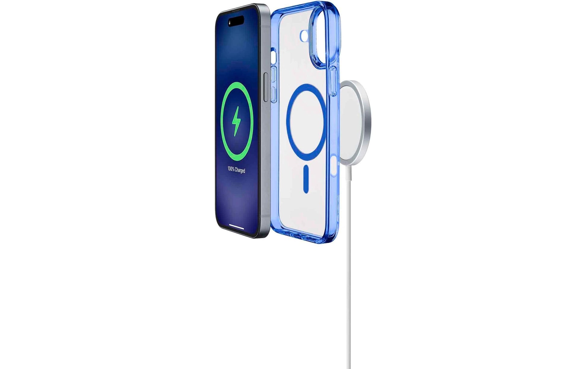 Cellularline Backcover Iconic – für Apple iPhone 16 – blau – MagSafe-kompatibel, stossfest