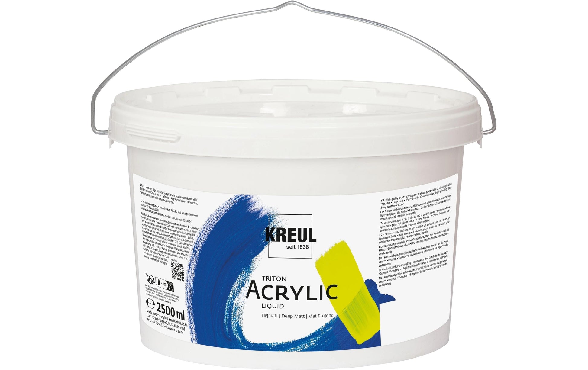 Kreul – Triton Acrylflüssigkeit – Acrylfarbe – Weiss, lichtecht, 2500 ml
