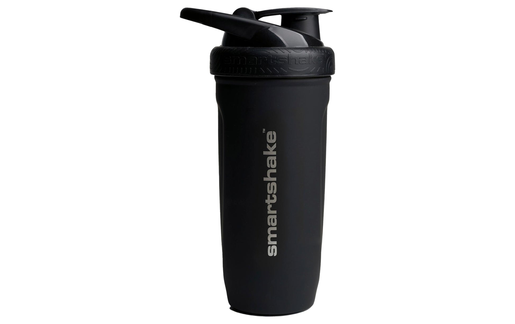 Smartshake Reforce Trinkflasche 900 ml – Edelstahl, Sportdeckel, Schwarz