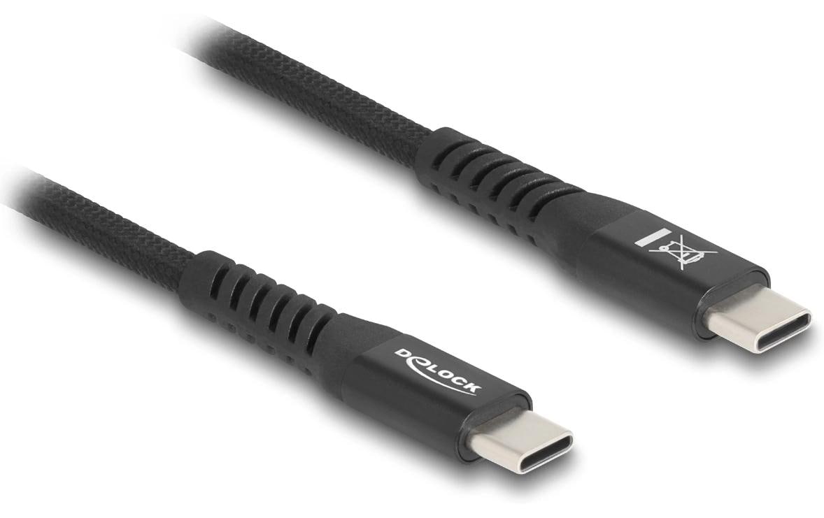 DeLOCK USB-C auf USB-C Kabel – USB 2.0 (480 Mbit/s) – 1 m – PD 60 W – Schwarz