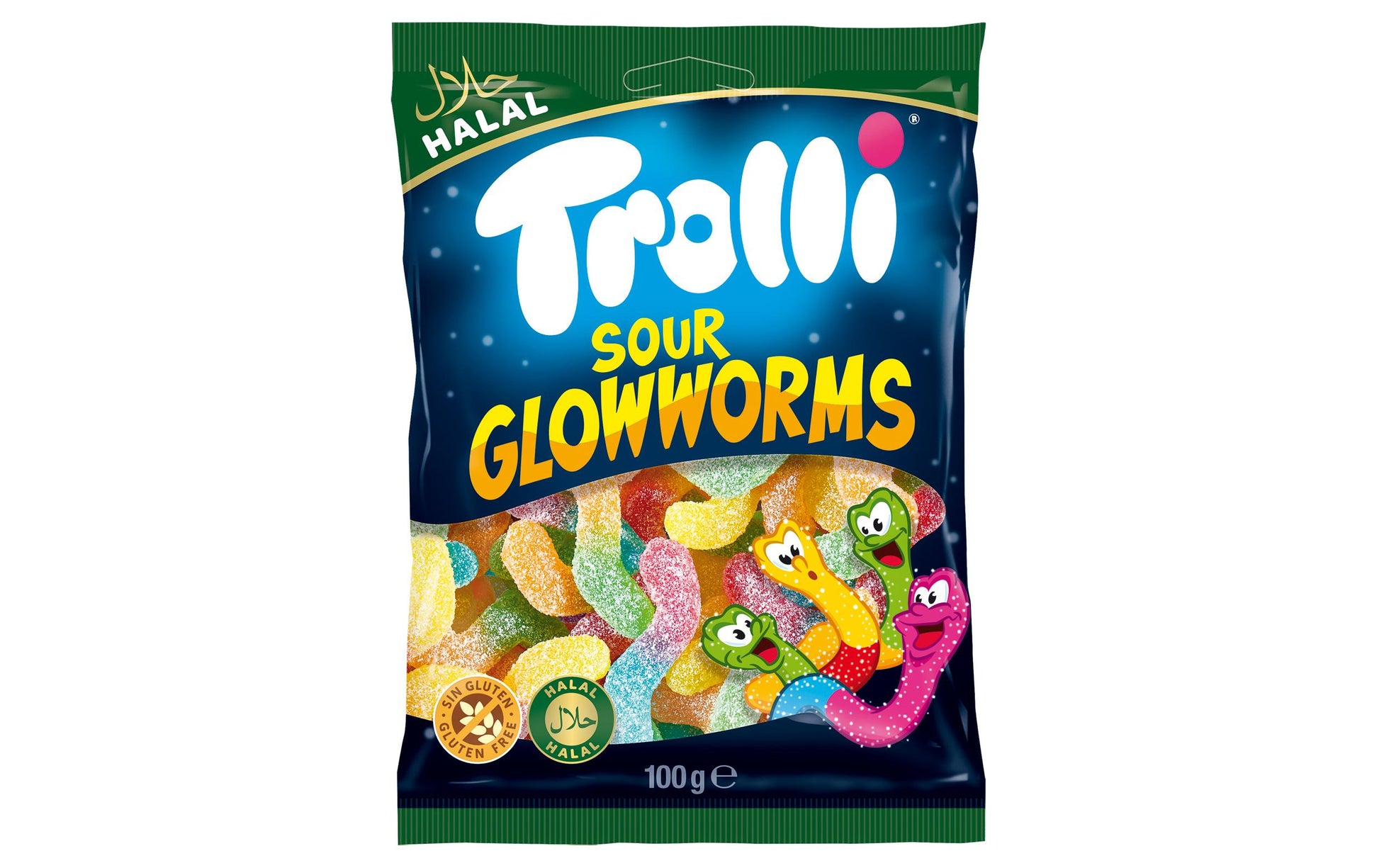 Trolli Saurer Glowworms Gummibonbons – Mix – 100 g