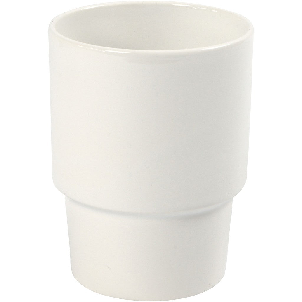 Creativ Company Becher – Ø 8,5 cm, H 11,0 cm, Porzellan, Weiss