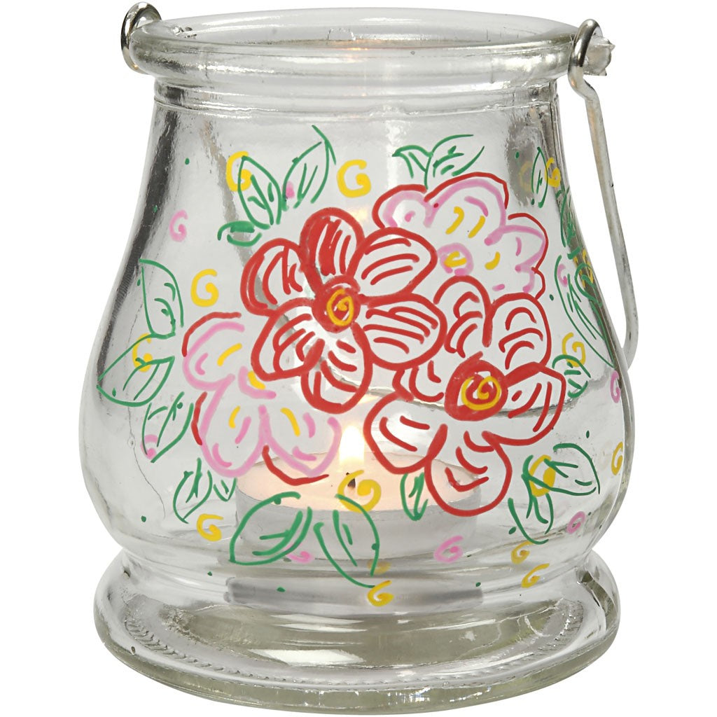 Creativ Company Laterne – Glas, transparent – Ø 9 × 10 cm – 12-teilig
