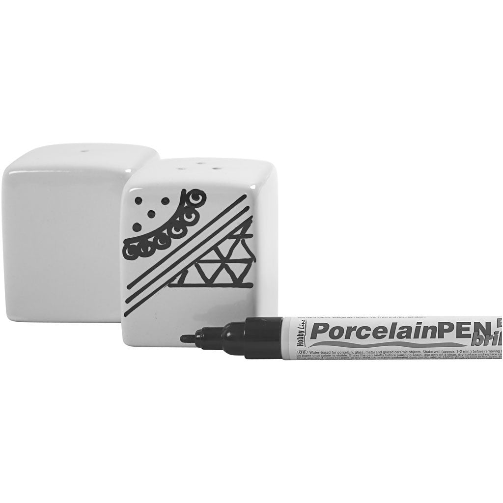 Creativ Company Salz- und Pfefferstreuer-Set – 6er Set, 5,0 × 5,0 × 6,0 cm, Porzellan, Weiss