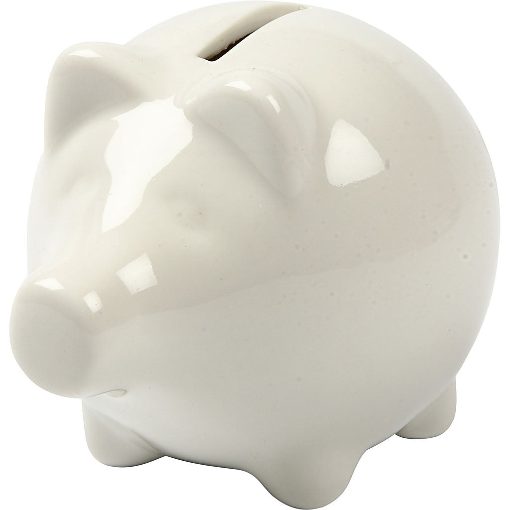 Creativ Company Spardose – Keramik, Weiss – 8,5 × 8 cm