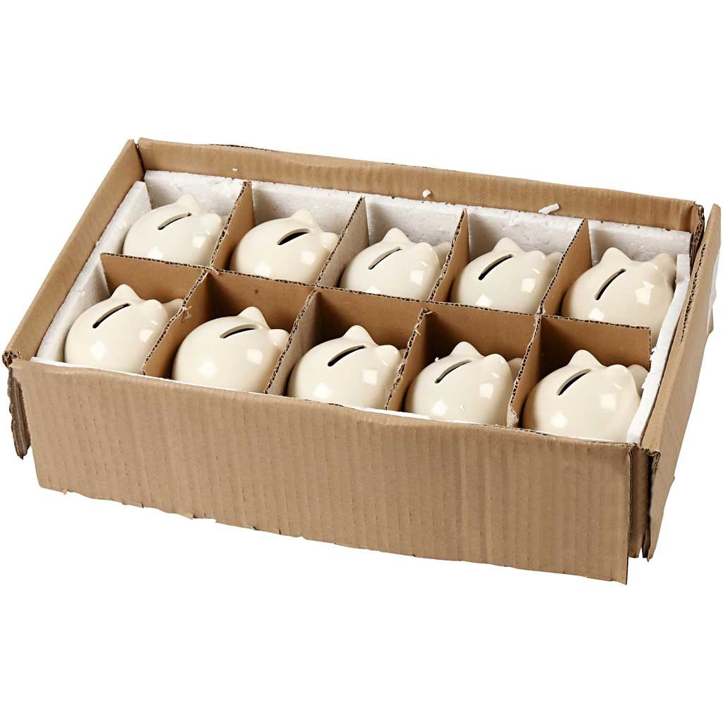 Creativ Company Spardose – Keramik, Weiss – 8,5 × 8 cm