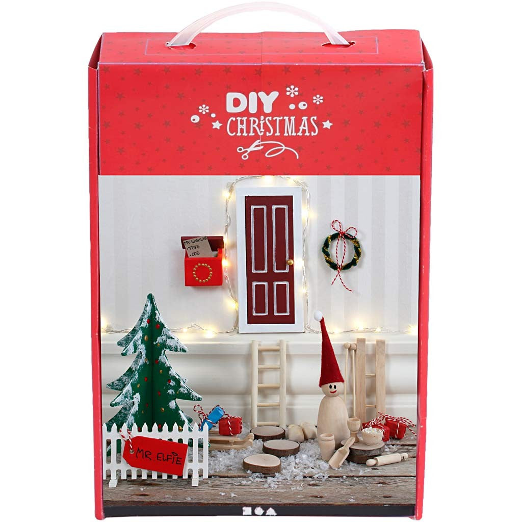 Creativ Company Wichteltür / Elfentür Bausa – Bastelset – Wichtel, Weihnachten – Holz