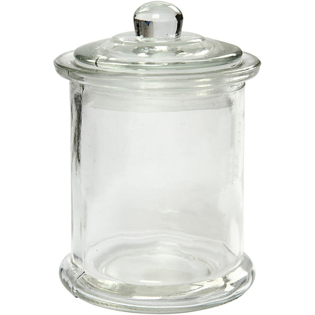 Creativ Company Zuckerdose 55782 – 330 ml, Ø 8,0 cm, H 14,5 cm, Glas, Transparent, mit Deckel